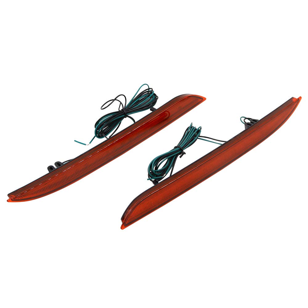 2PCS LED Rear Bumper Reflector Brake Tail Lights Kit for Ford Mustang 2016-2023 - Red Lens - Easy Installation & Enhanced Safety for Night Driving