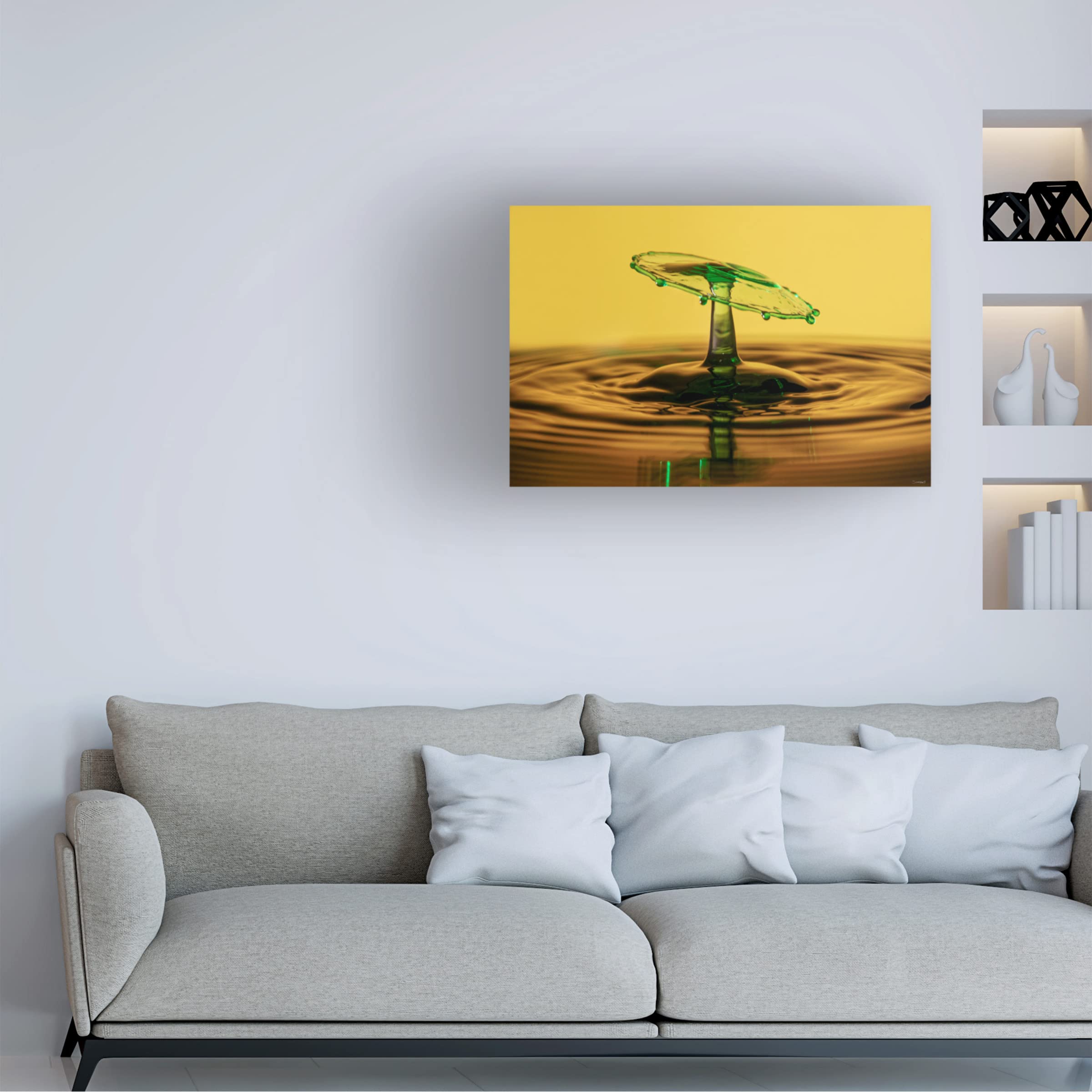 Gordon Semmens 'Liquid Splash 01' Abstract Canvas Wall Art Print - 16x24 Inches, Modern Home & Office Decor for Living Room, Bedroom