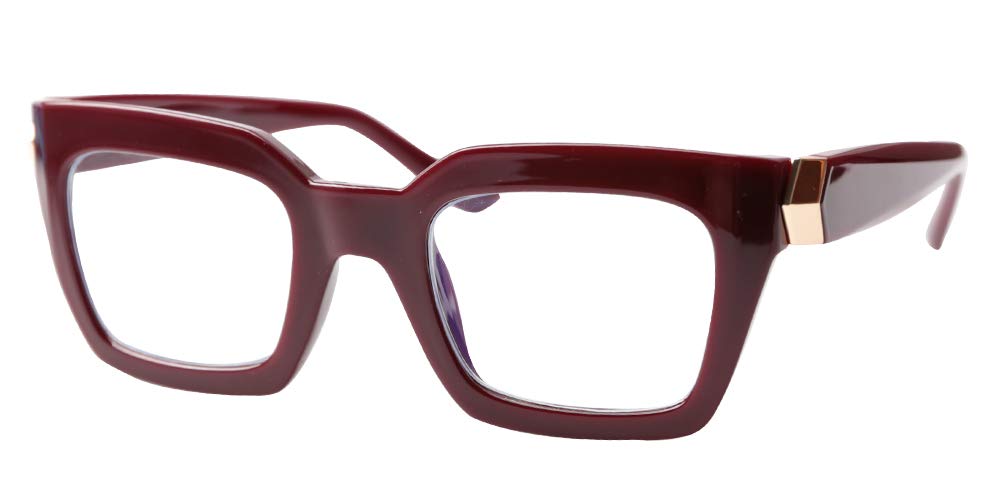 SOOLALA Anti-Blue Light Glasses for Men & Women - Square Computer Reading Glasses with UV Protection - Reduce Eye Strain for Office Work, Gaming & Digital Screen Use