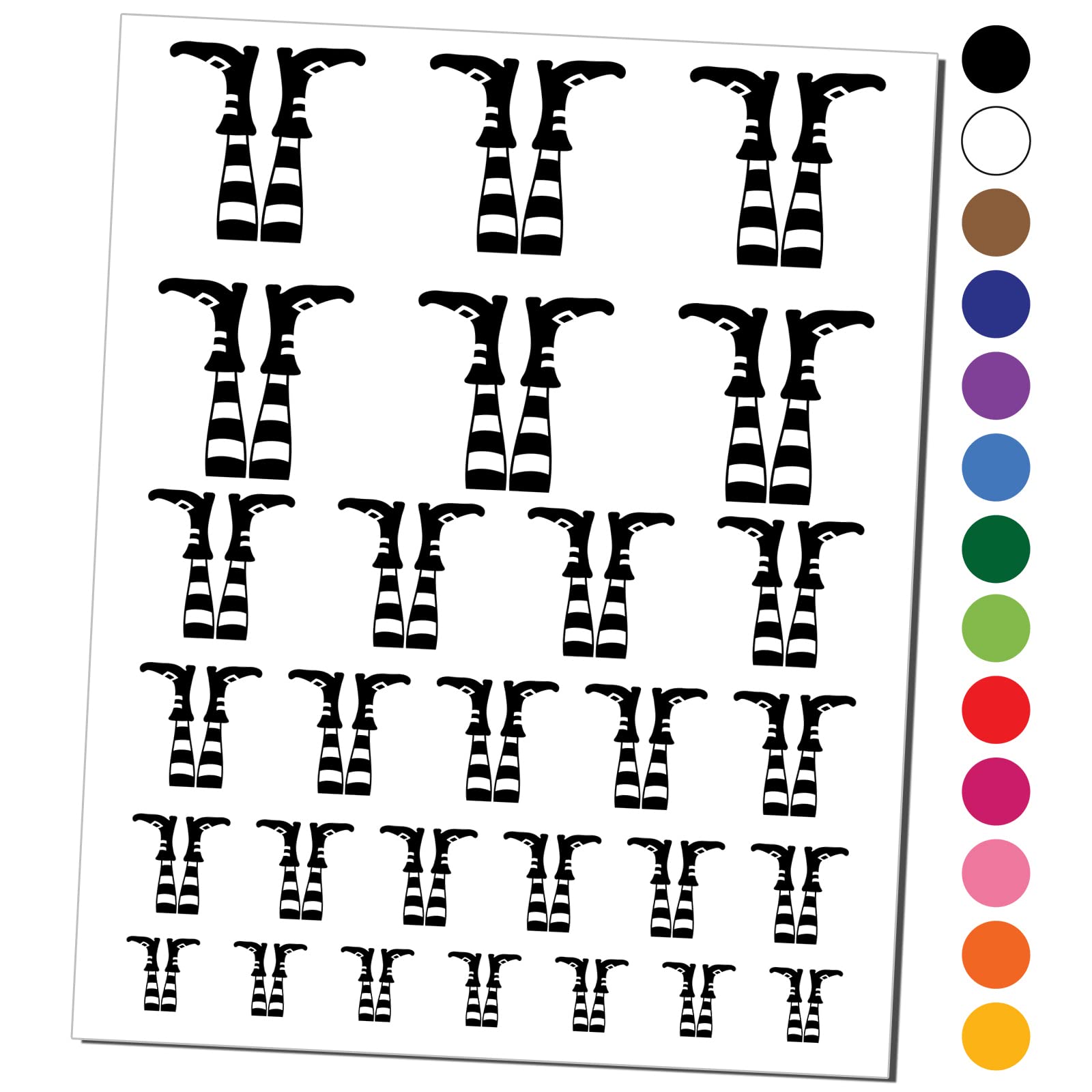 Halloween Witch Feet Temporary Tattoos - Waterproof Fake Body Art Stickers Set (Black, 1 Sheet) | Perfect for Costume Parties, Spooky Decor & Trick-or-Treat Fun