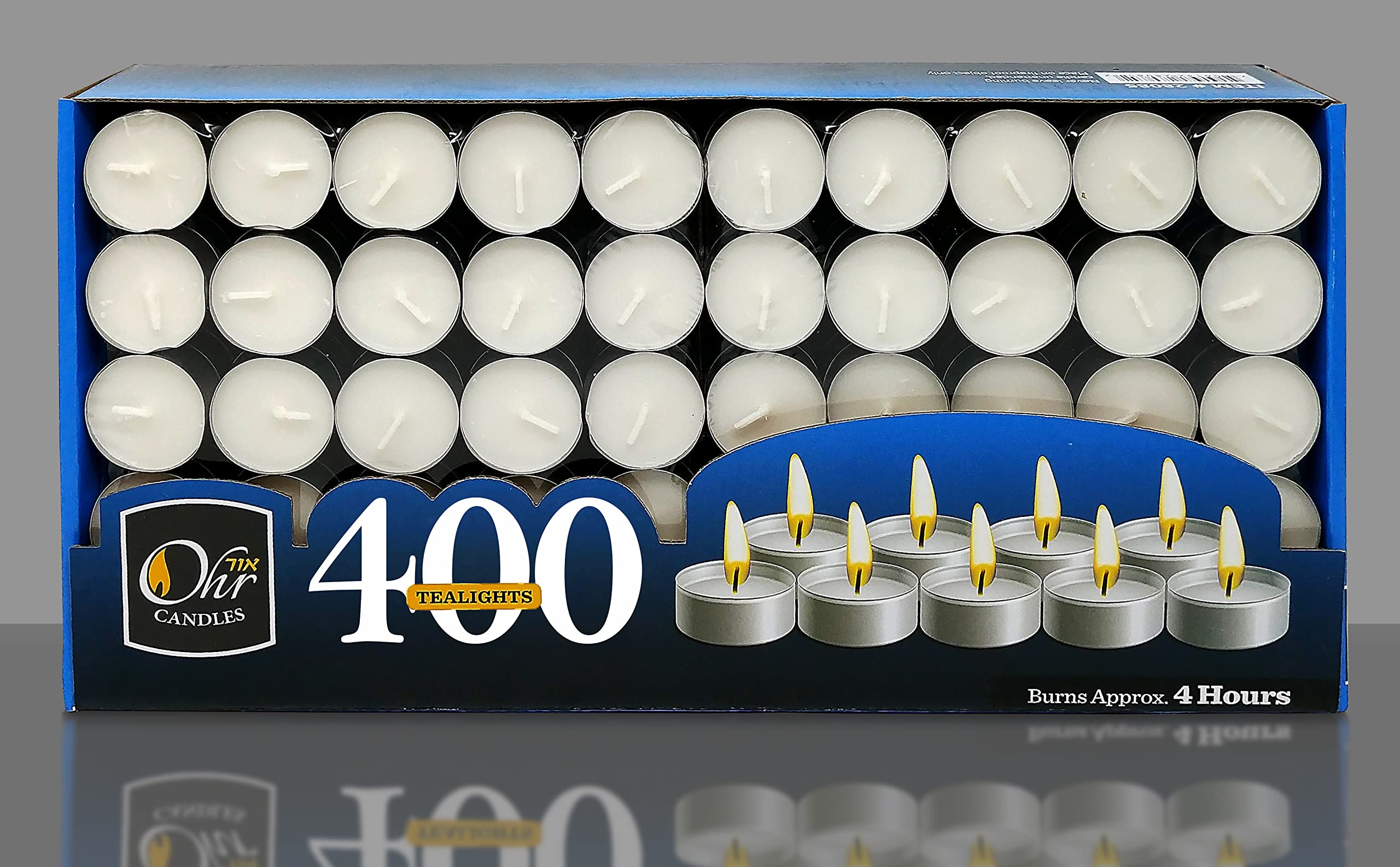 Ohr Candles 400-Pack Bulk Unscented White Tealight Candles - 4 Hour Burn Time for Weddings, Parties, Home Decor & Relaxation