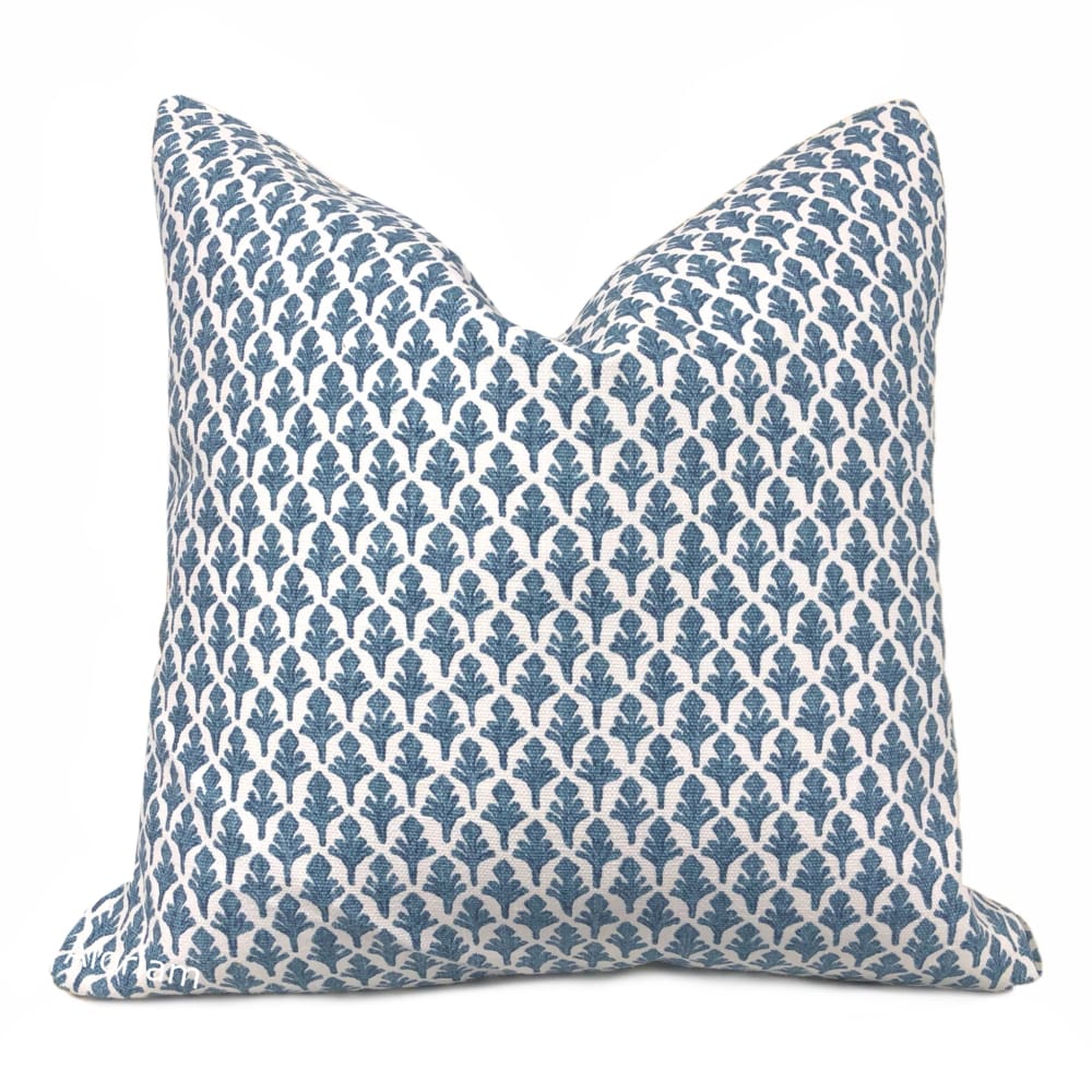 Ponce Blueridge Leaf Print Pillow Cover - Premium Lacefield Designs Fabric - Decorative Throw Pillow Case for Sofa, Bedroom & Living Room