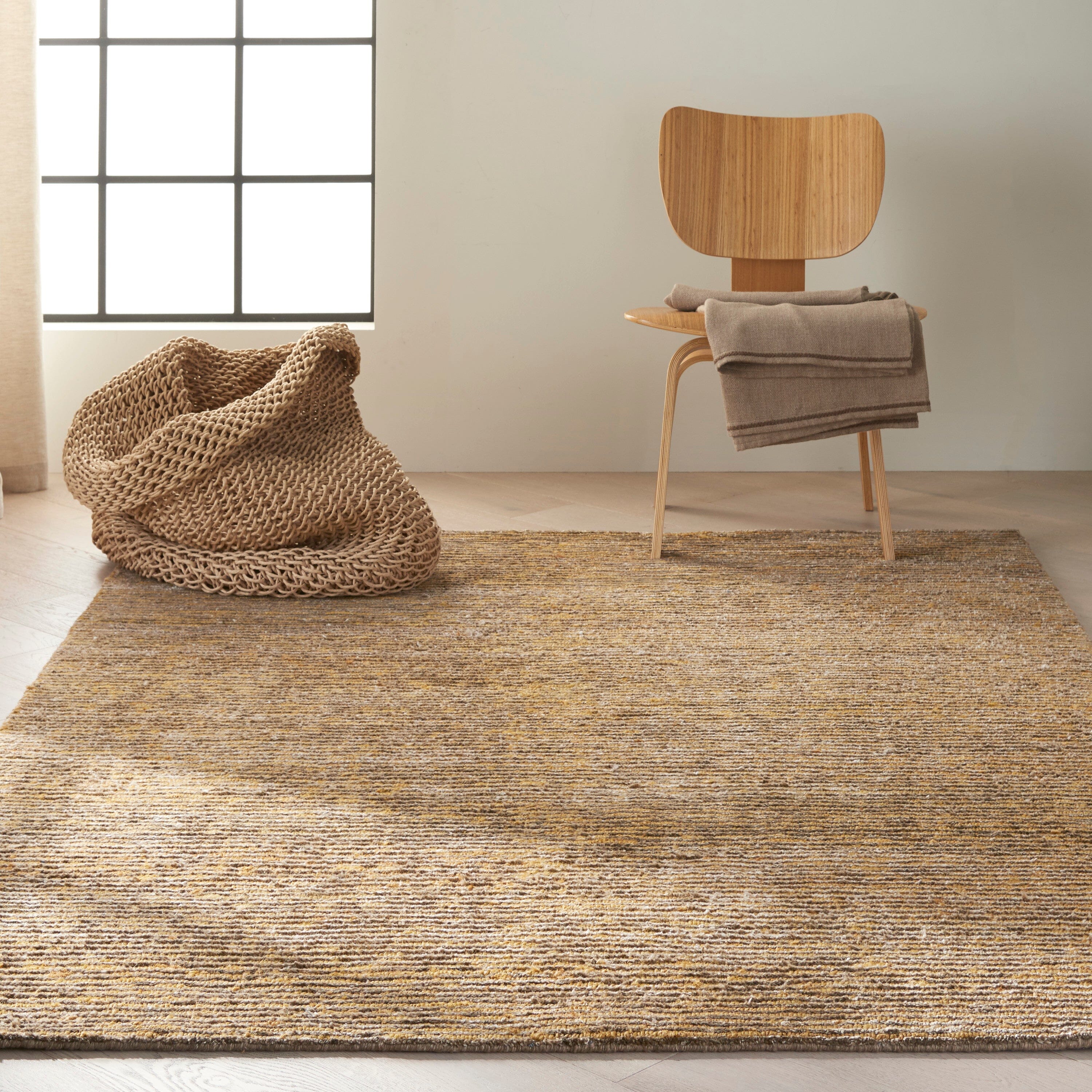 Calvin Klein Home Mesa 5'6 x 7'5 Modern Indoor Area Rug in Fossil - Soft & Durable for Living Room, Bedroom, or Office Decor