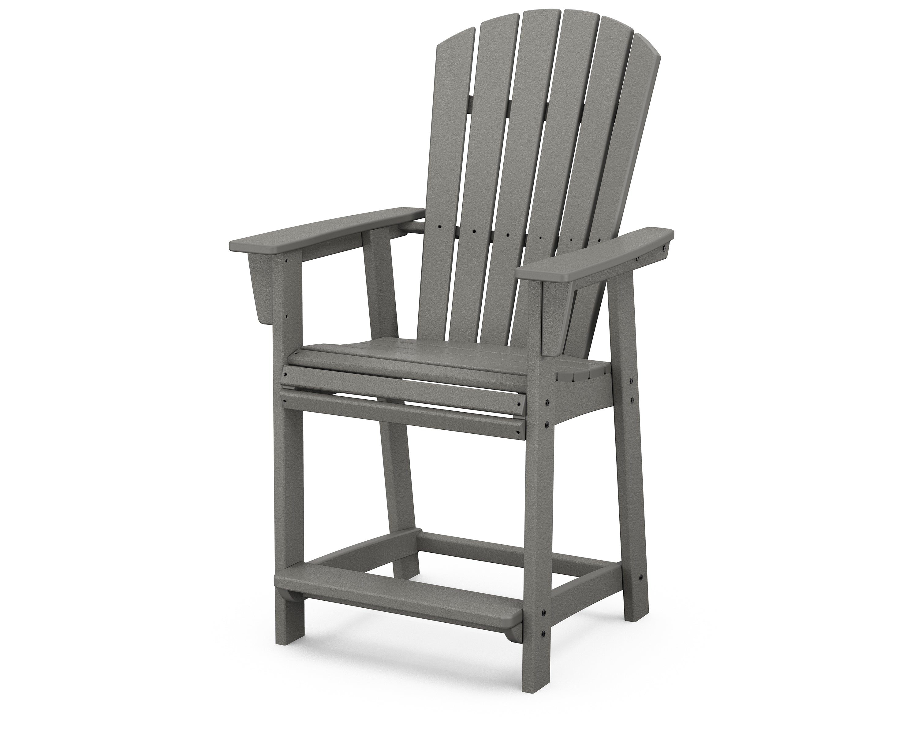 POLYWOOD Nautical Curveback Adirondack Counter Height Chair - Outdoor Bar Stool for Patio, Poolside & Beachfront Dining