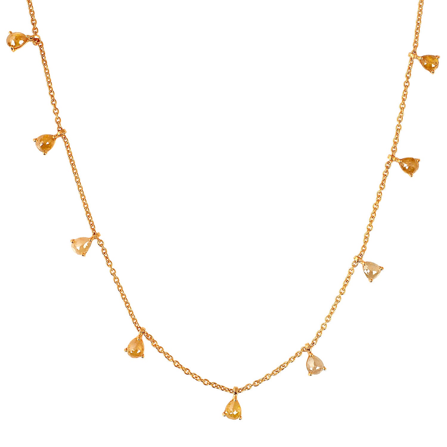 18K Yellow Gold Diamond By The Yard Necklace for Women - Elegant Layering Chain with Sparkling Stones for Everyday Wear, Date Nights & Special Occasions