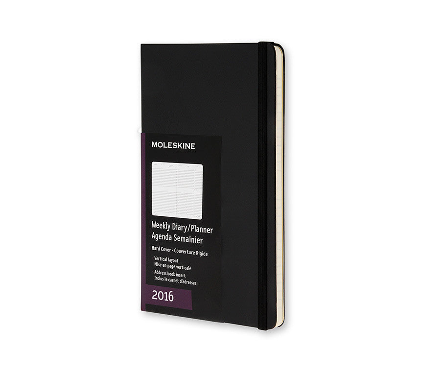 Moleskine Vertical Weekly Planner 2024 - 12 Month Hard Cover Notebook for Work, School & Productivity | Perfect for Scheduling, Goal Setting & Time Management