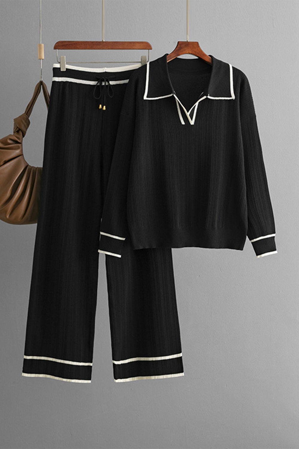 Stylish Drawstring Resort Pants & Sweater Set for Women - Comfortable Lounge Wear for Vacation, Beach, and Relaxation at Home