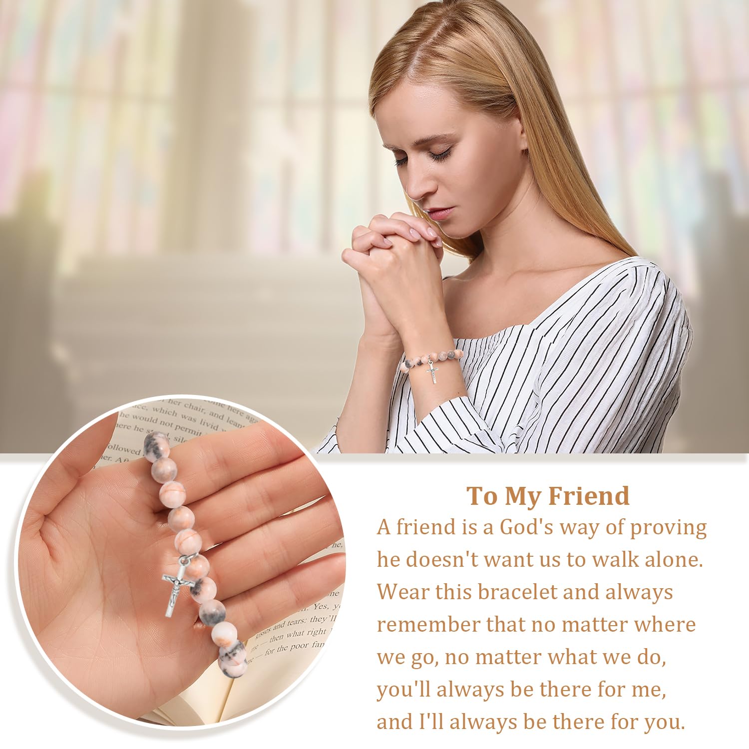 Christian Easter Gifts for Women - Religious Cross Bracelet for Mom, Daughter, Sister, Grandma | Inspirational Jesus Jewelry for Birthday & Faith-Based Occasions | Perfect for Church, Bible Study & Easter Celebrations
