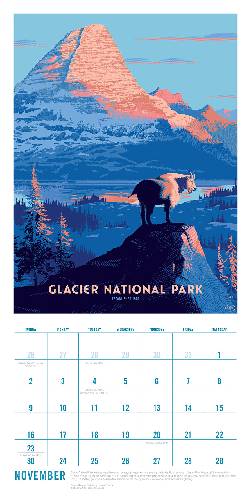 2025 National Parks Wall Calendar - Stunning Art Collection for Nature Lovers | Perfect for Home, Office & Gift Giving