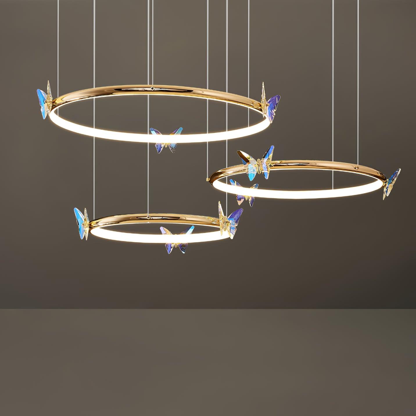 Elegant Blue Butterfly Chandelier - Crystal Ceiling Light Fixture for Dining Room, Bedroom & Living Room Decor | Perfect for Wedding, Nursery & Home Renovation