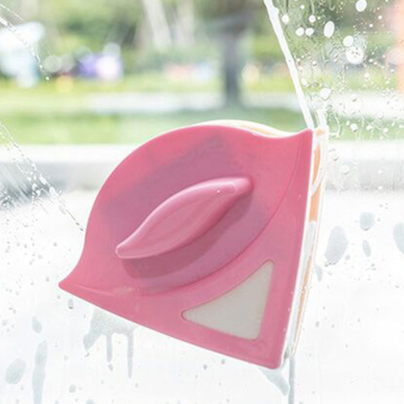 ASZX Magnetic Double-Sided Glass Cleaner - Strong 2-Layer Window Wiper with 2M Safety Rope for 15-24mm Thick Glass (Pink) - Perfect for High-Rise Windows, Skyscrapers & Office Buildings