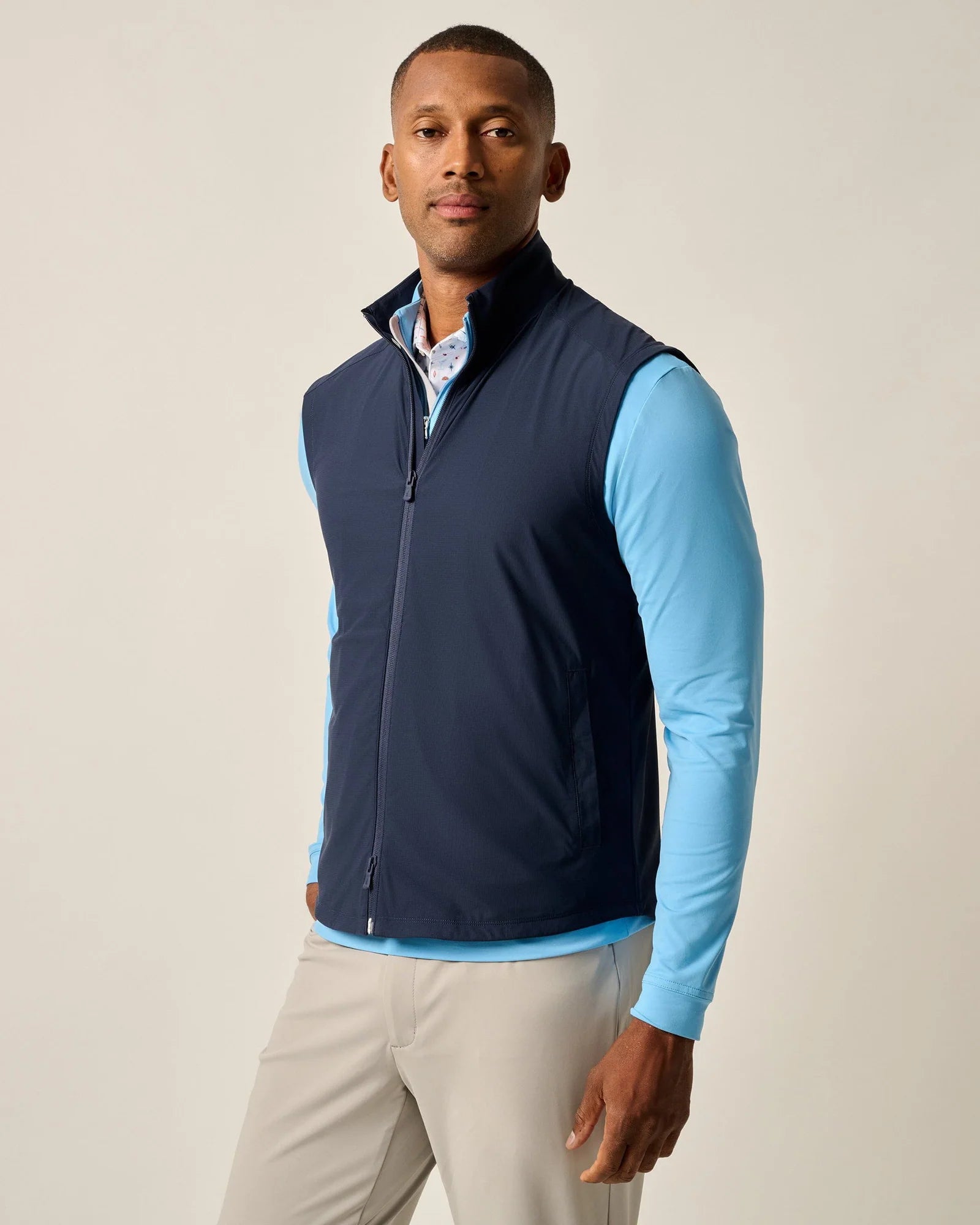 Johnnie O Zimmer Vest for Men - Classic Navy Blue Lightweight Quilted Vest for Outdoor Activities & Casual Wear