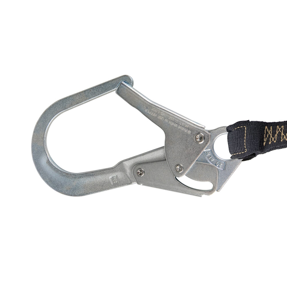 Arc Flash 6' Internal Energy Absorbing Safety Lanyard - Aramid Fiber Construction with Soft Loop & Rebar Hook for Electrical Work & Fall Protection