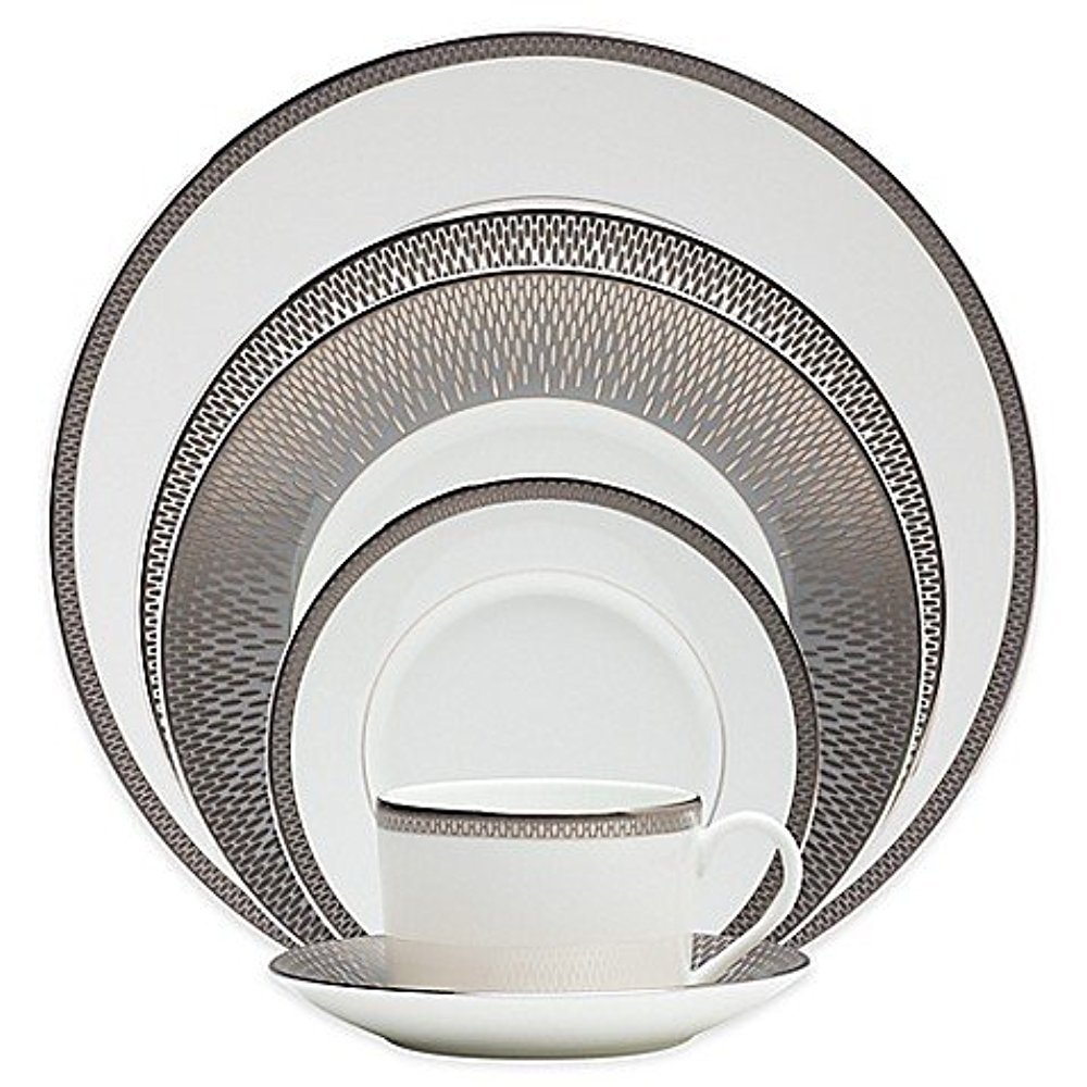 Waterford Aras 5-Piece Place Setting Grey - Elegant Dinnerware Set for Fine Dining, Wedding Registry & Special Occasions
