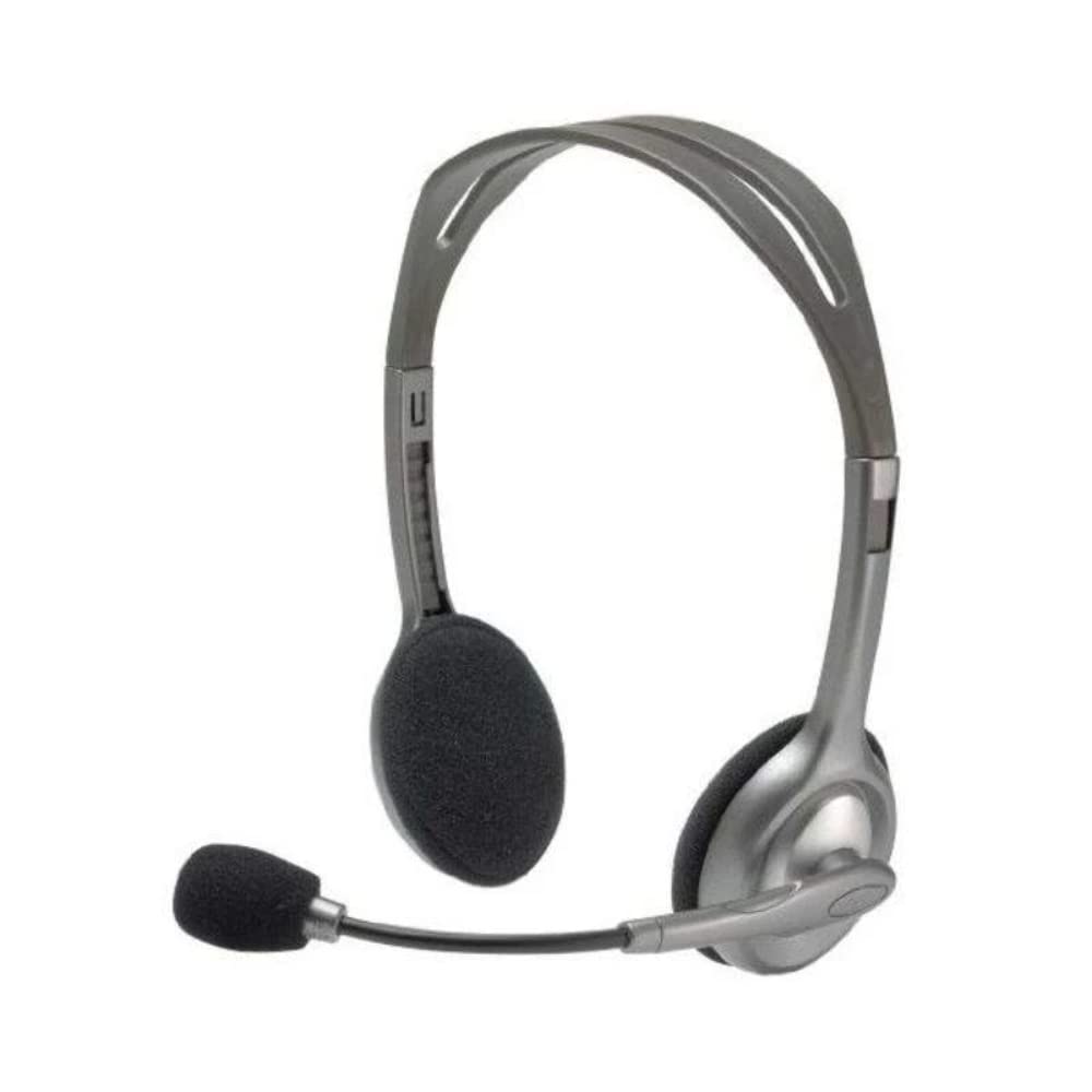 Logitech H110 Stereo Gaming Headset with Noise-Canceling Mic - Comfortable Over-Ear Headphones for PC, Laptop, Gaming, Online Classes & Remote Work