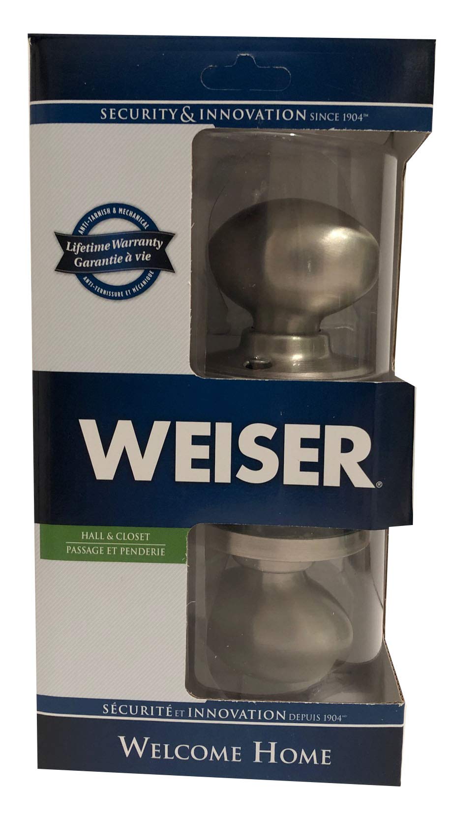 Weiser Lock GA101L15 Laurel Passage Door Knob Set - Secure Keyed Entry Knob for Interior Doors - Perfect for Bedrooms, Bathrooms & Hallways - Welcome Home Series