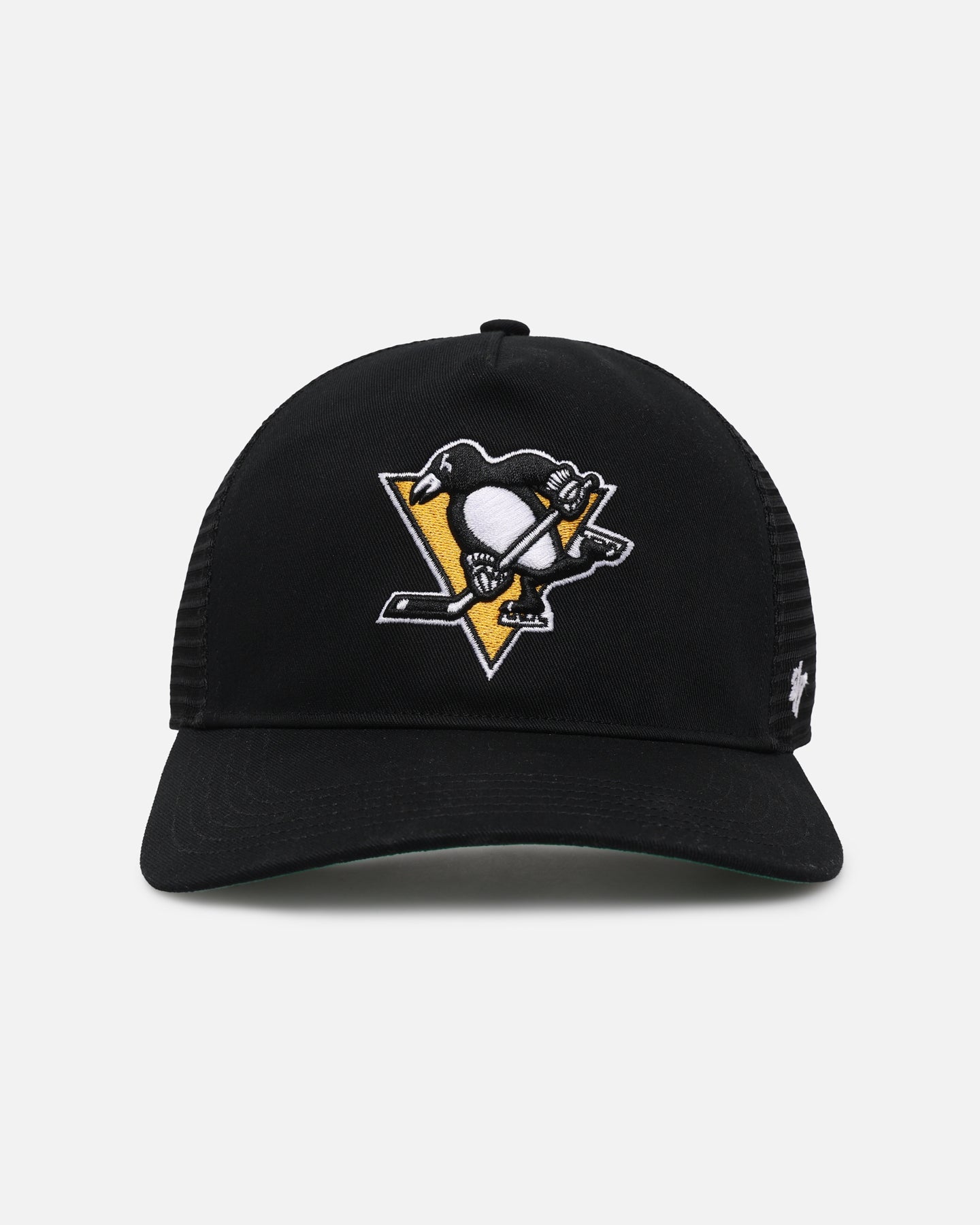 47 Brand Pittsburgh Penguins Mesh '47 Hitch Trucker Snapback Hat - Black/Team Color Adjustable Baseball Cap for Men & Women - Perfect for Sports Fans, Casual Wear & Game Day Outfits