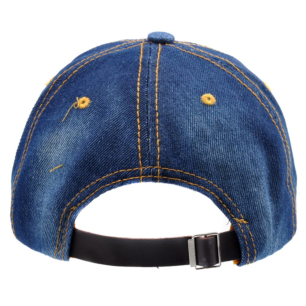 Sparkling Rhinestone Hats for Women - I Love Jesus Embroidered Baseball Cap, Adjustable Denim Golf Hat with Distressed Jeans Wash Design | Perfect for Church, Bible Study & Casual Outings