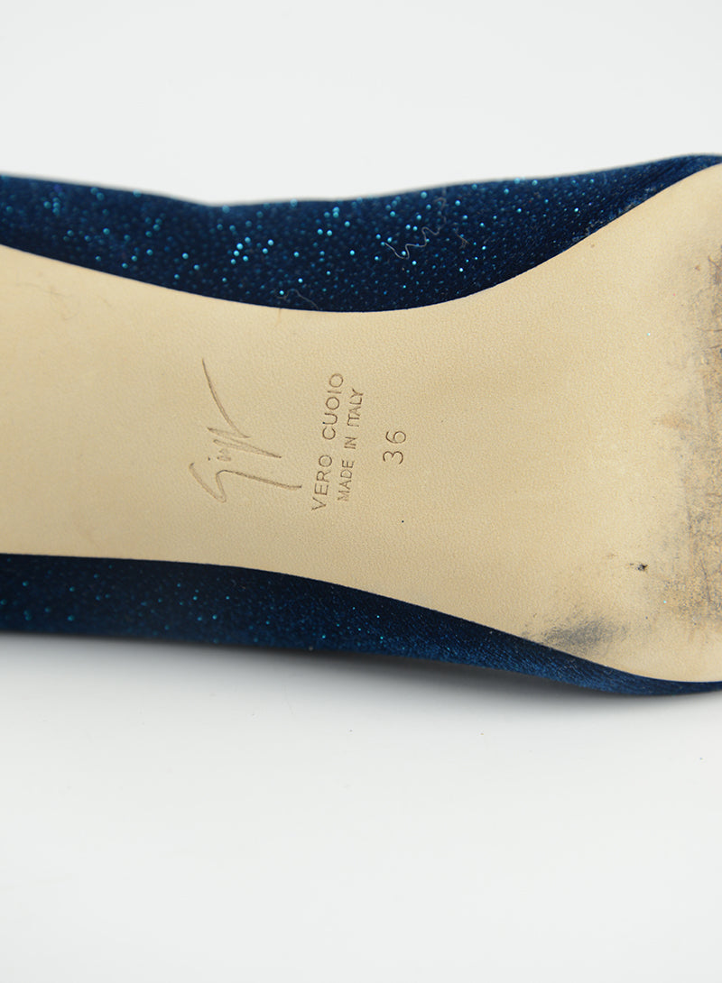 Zanotti Blue Petrol Lurex Tronchetti Boots - Size 36 | Stylish Winter Fashion for Women | Perfect for Parties & Night Out