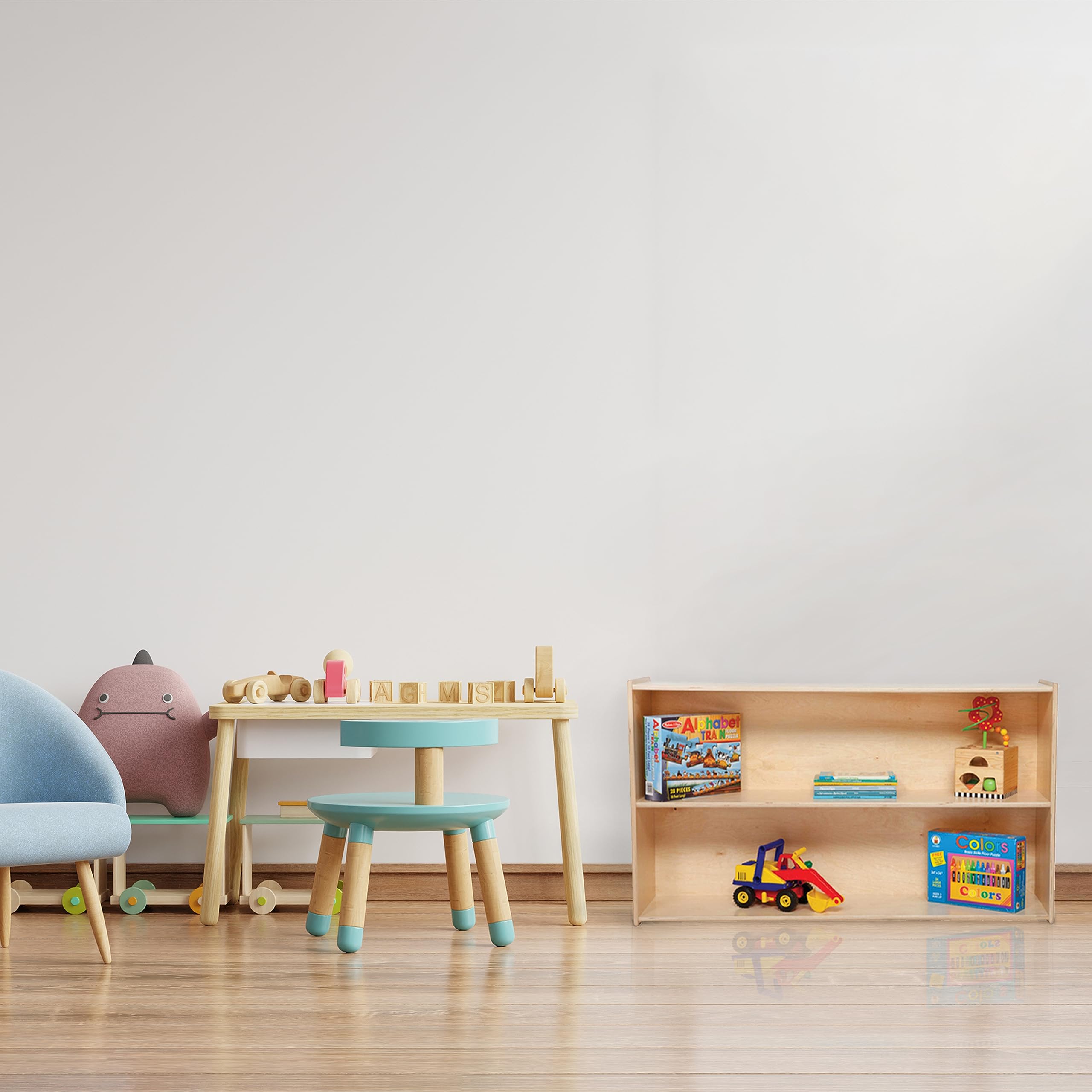 Montessori 2 Shelf Horizontal Bookcase 48