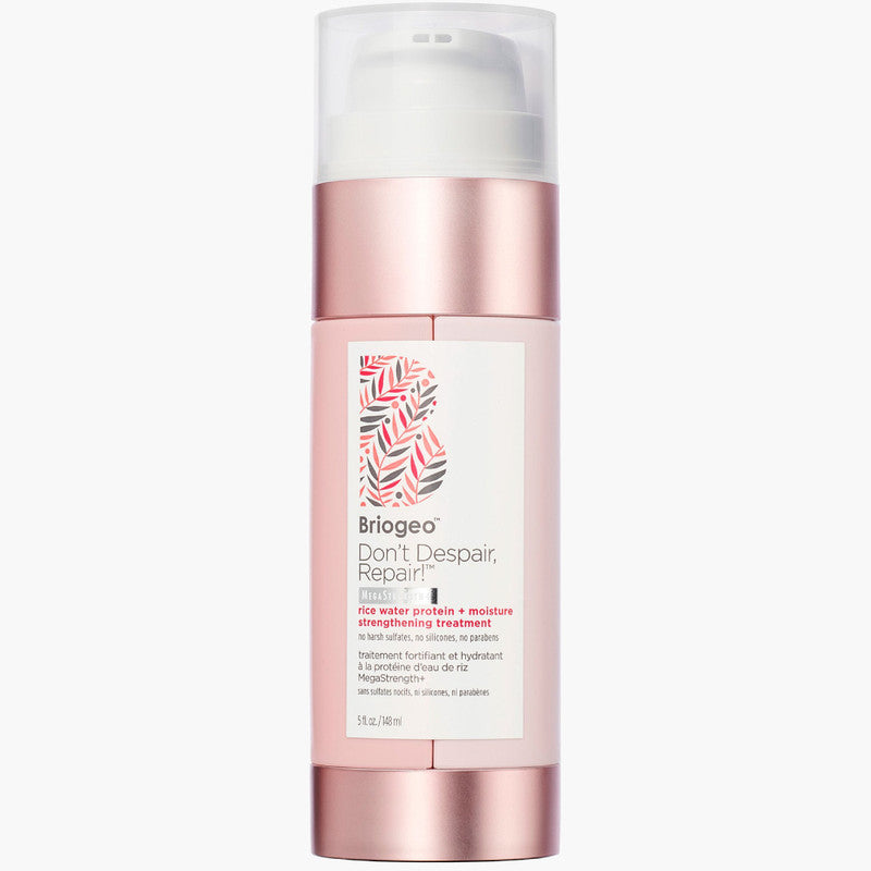 Briogeo Don't Despair Repair Mega Strength Rice Water Protein Hair Treatment - 5 oz Deep Conditioning Mask for Damaged, Dry & Frizzy Hair - Salon Quality Repair for Split Ends & Breakage - At Home Hair Spa Treatment