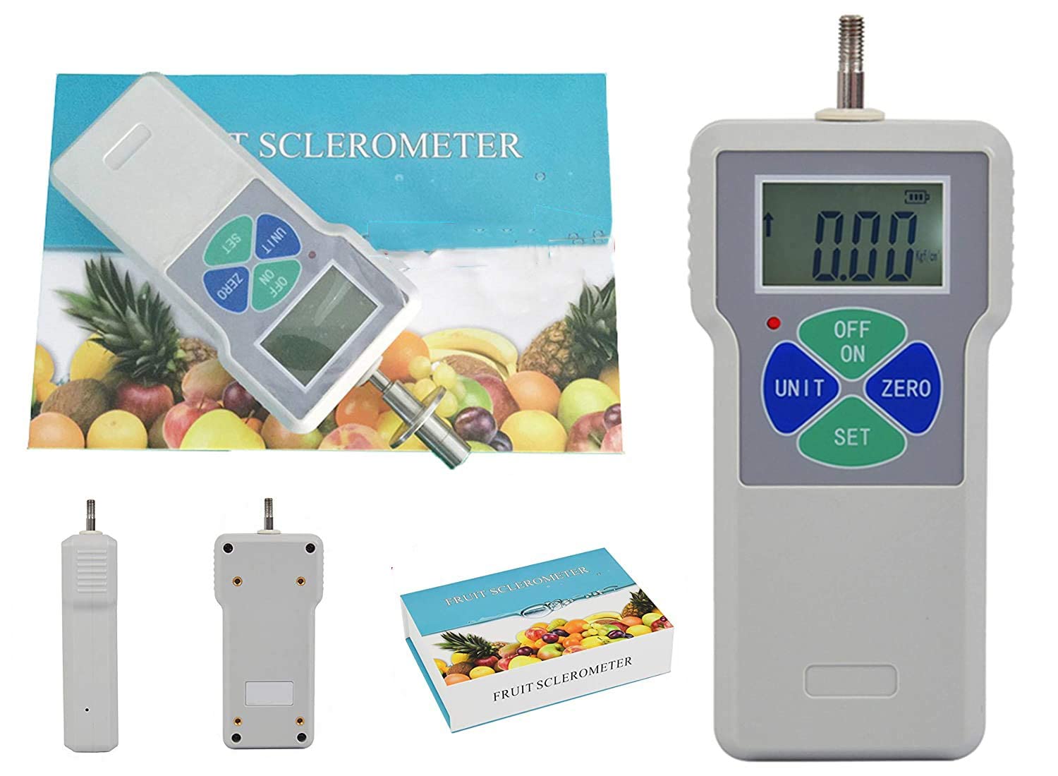 AGY-30 Digital Fruit Hardness Tester - Portable Sclerometer for Apples, Pears, Strawberries & Grapes | 0.4~30kgf/cm2 Measurement Range | 7.9mm Needle | Perfect for Farm, Orchard & Quality Control Testing