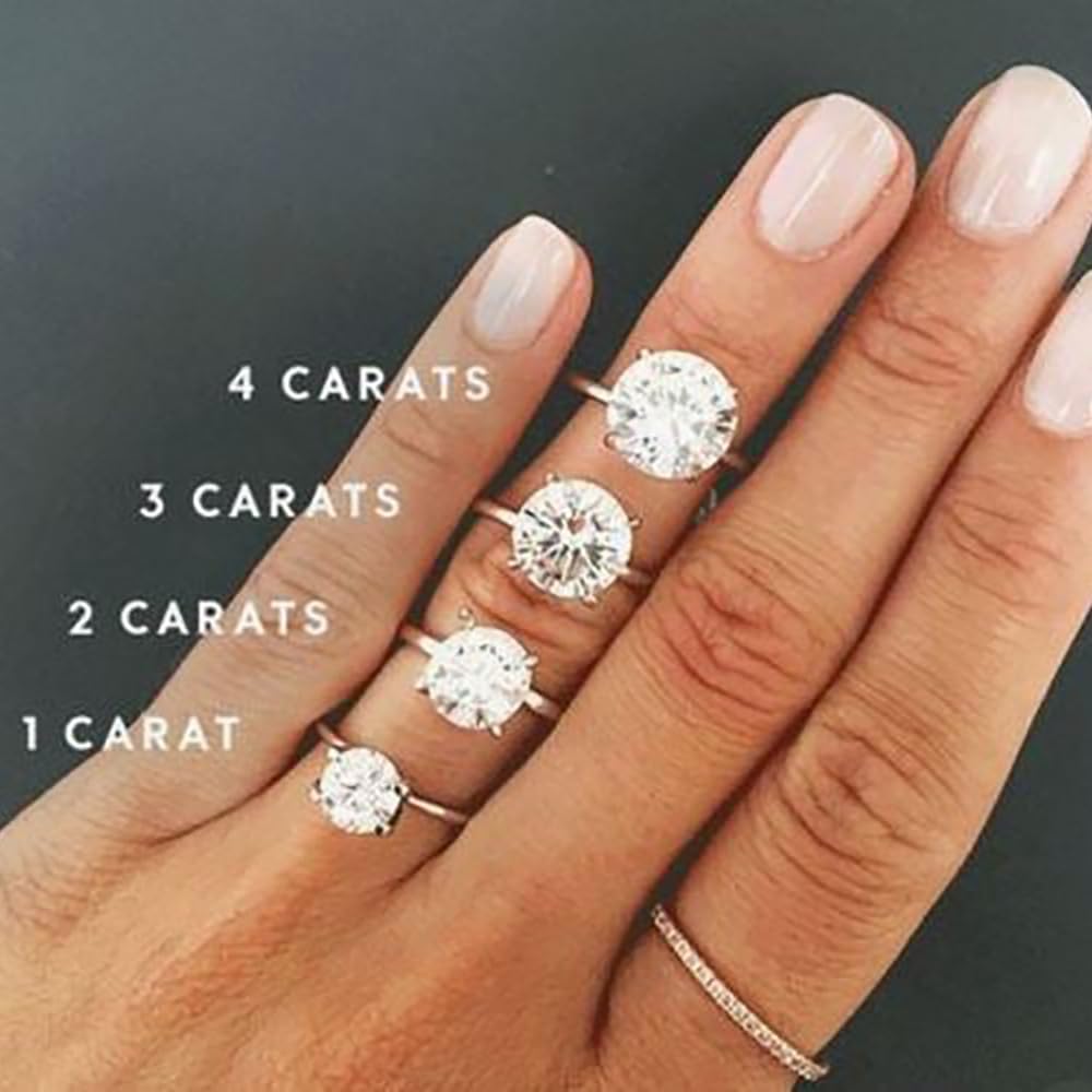 Ginger Lyne 3 Ct Moissanite Solitaire Engagement Ring for Women - White Gold over Sterling Silver, Diamond Alternative Wedding Band - Perfect for Bridal, Proposal, Anniversary & Special Occasion Gifts