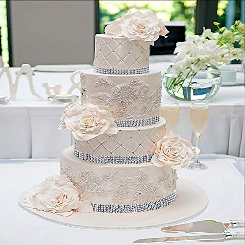 Silver Sparkling Rhinestone Mesh Ribbon Wrap Roll - Diamond Bling Ribbons for Arts & Crafts, Vase Decorations, Party Supplies & Gift Wrapping - Perfect for DIY Projects, Wedding Decor, and Home Decoration