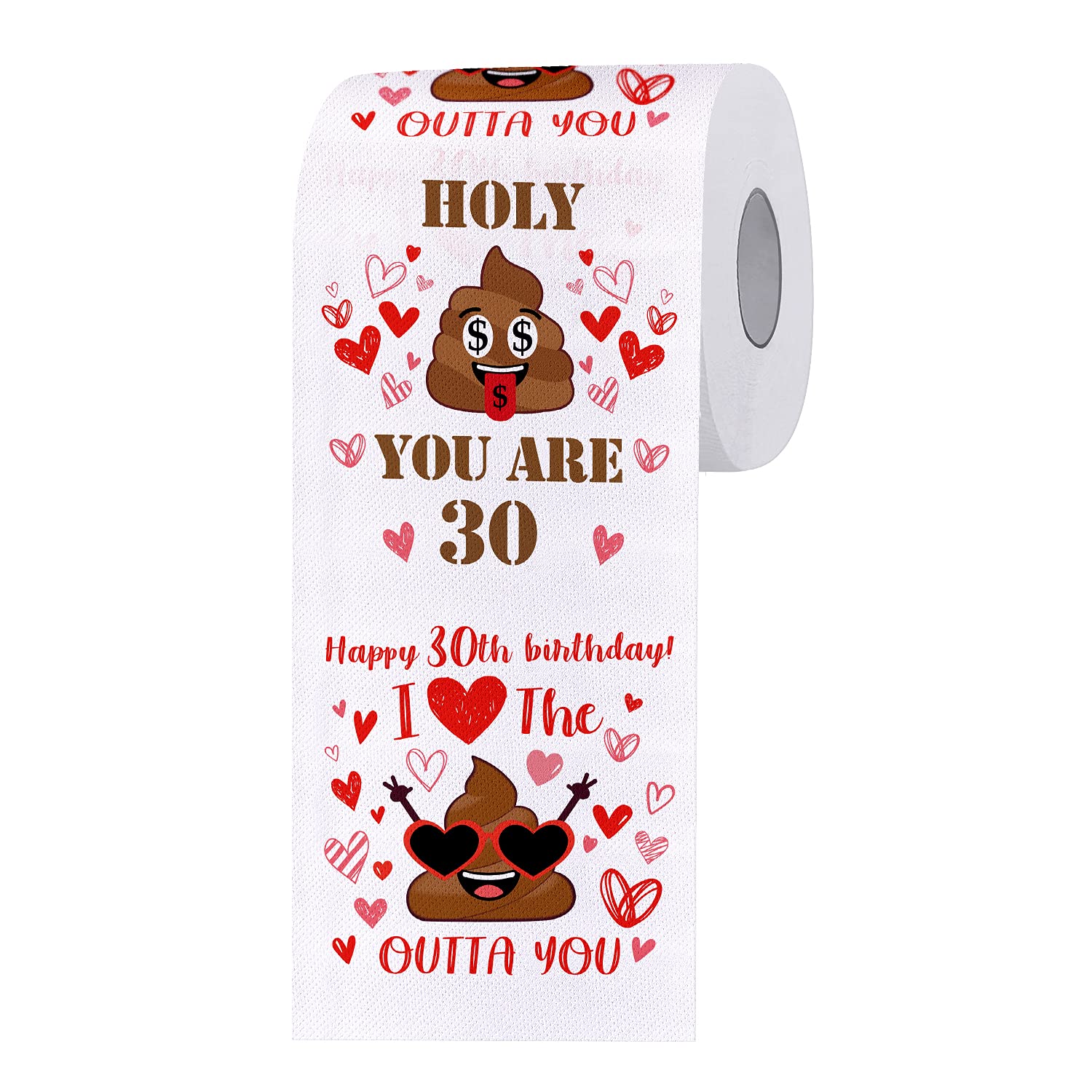KPX 30th Birthday Gifts for Women & Men - Funny Toilet Paper Roll Novelty Gift - Unique Birthday Decorations for Him/Her - Party Supplies & Gag Gifts for Friends & Family - Perfect for 30th Birthday Parties, Office Pranks & Surprise Gifts