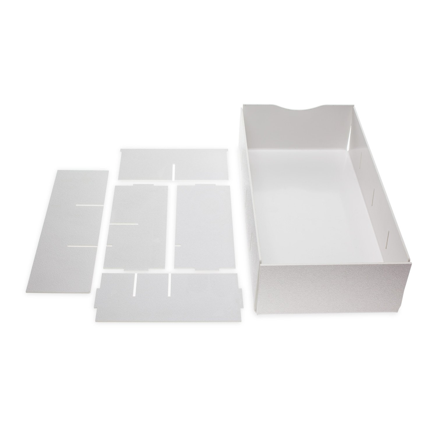 Source One 9-Compartment Condiment Organizer with Easy-Change Dividers - Perfect for Cups, Lids & Kitchen Storage (1-Pack, White) - Ideal for Restaurants, Food Trucks & Home Organization