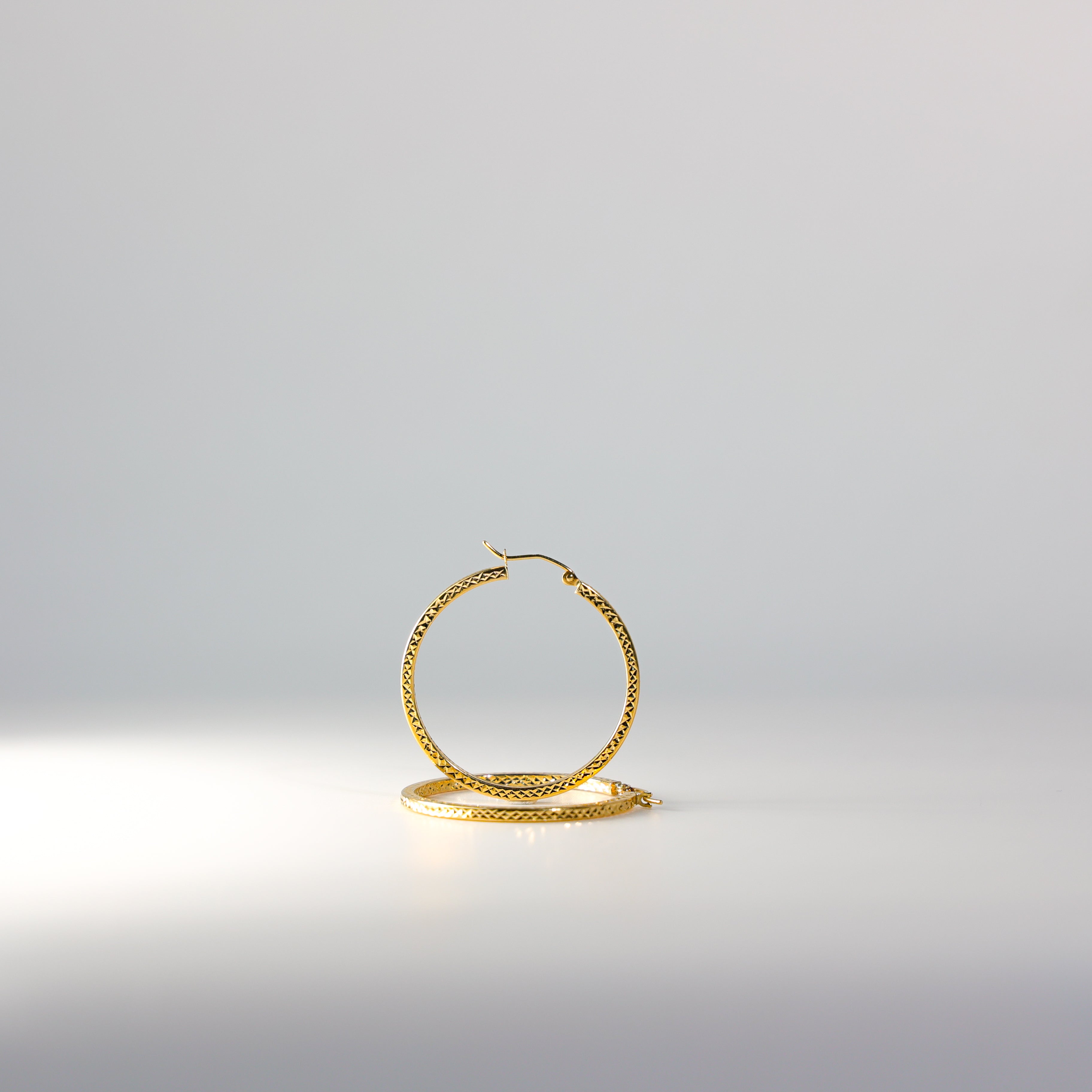 14K Gold Diamond Cut Hoop Earrings 34mm Wide - Elegant Dangle Earrings for Women | Perfect for Parties, Weddings & Everyday Wear (Model 0938)