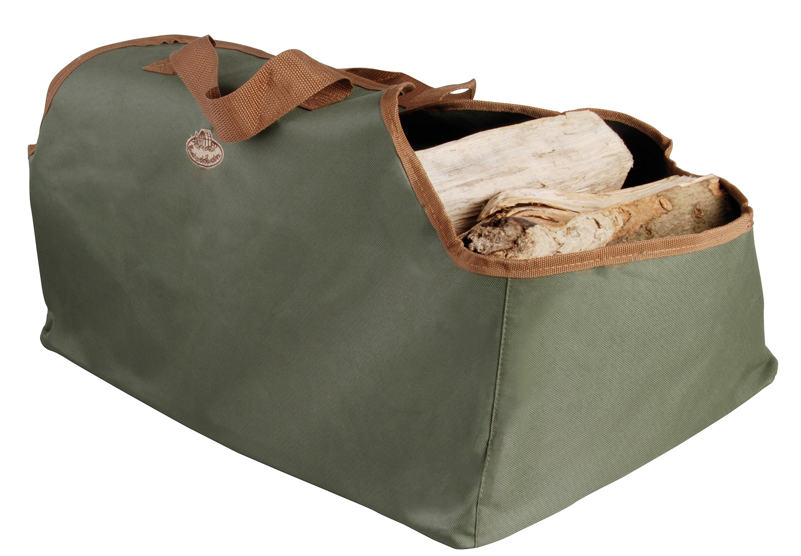 Esschert Design Firewood Carrier Bag - Heavy Duty Wood Storage & Transport Basket for Fireplace, Camping, and Outdoor Use