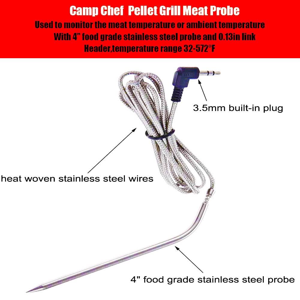 Camp Chef Wood Pellet Grill Replacement Parts Kit - Temperature Probe Sensor, Hot Rod Igniter & Meat Probe with RTD Digital Thermostat | Compatible with Camp Chef Grills | Perfect for Outdoor BBQ, Smoking & Grilling