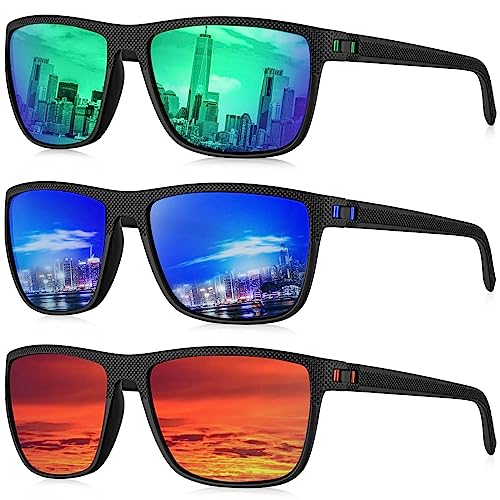 (3 Pack) Dark Blue/Green/Red
