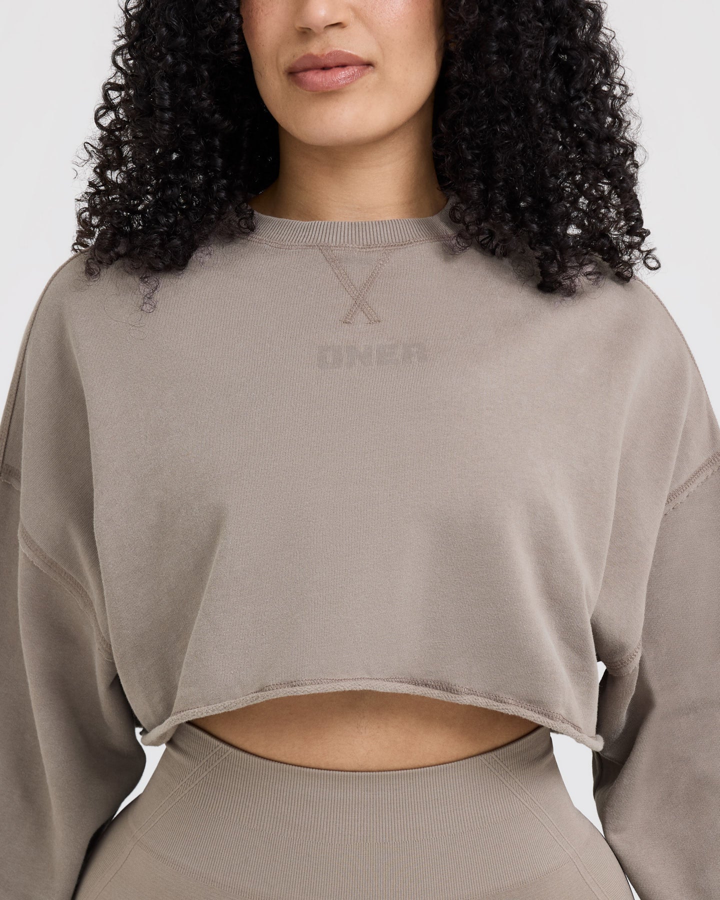 Raw Lounge Crop Sweatshirt | Soft Minky Fabric | Comfortable Casual Wear for Women | Perfect for Lounging at Home or Running Errands