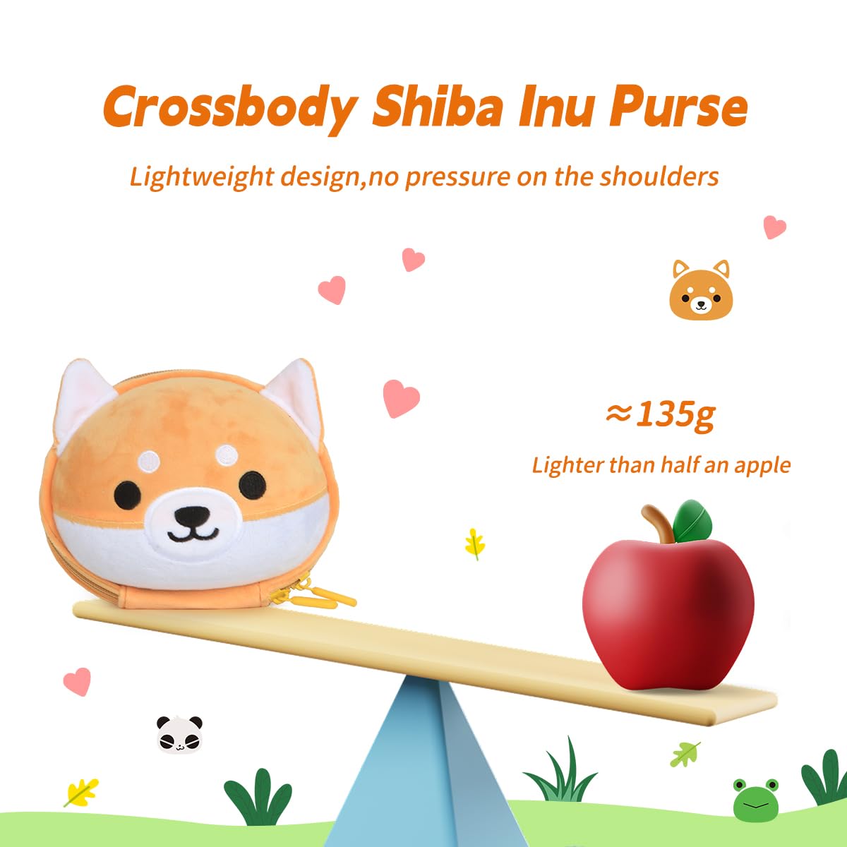 Adorable 3D Cartoon Shiba Inu Crossbody Purse for Girls - Cute Dog Coin Wallet for Toddlers & Kids - Perfect for School, Travel, and Everyday Use