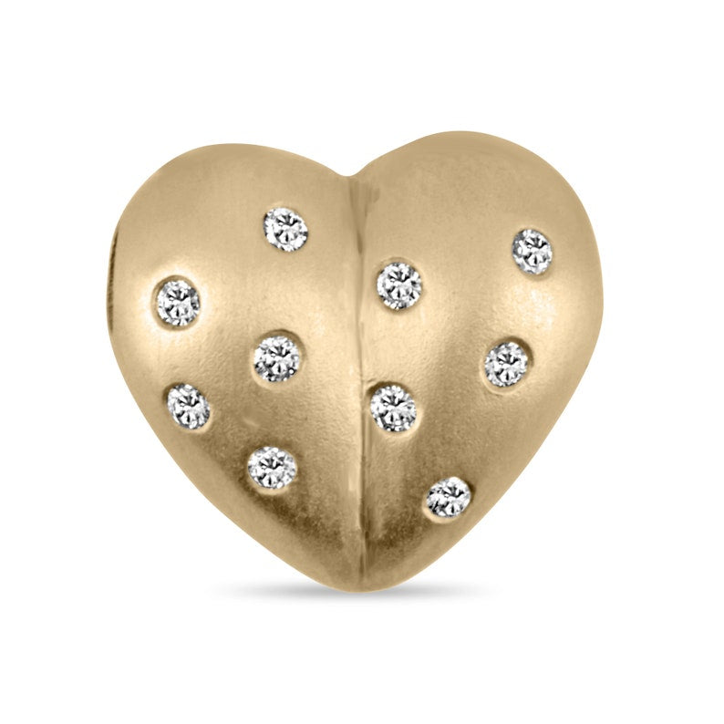 0.30tcw 3D Pave Diamond Heart Bubble Puff Slider Necklace in 14K Gold - Perfect for Anniversary Gifts, Valentine's Day & Romantic Occasions