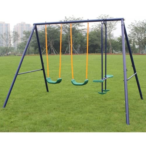 **Heavy Duty 3-in-1 Metal Swing Set for Kids & Toddlers – A-Frame Stand with Swing, Glider, Gym Rings – 440LBS Capacity Backyard Playground Equipment – Perfect for Outdoor Fun & Gifts**    *(Use Case: Ideal for backyard play, outdoor family activities, birthday gifts, and encouraging active play for children ages 2-10.)*