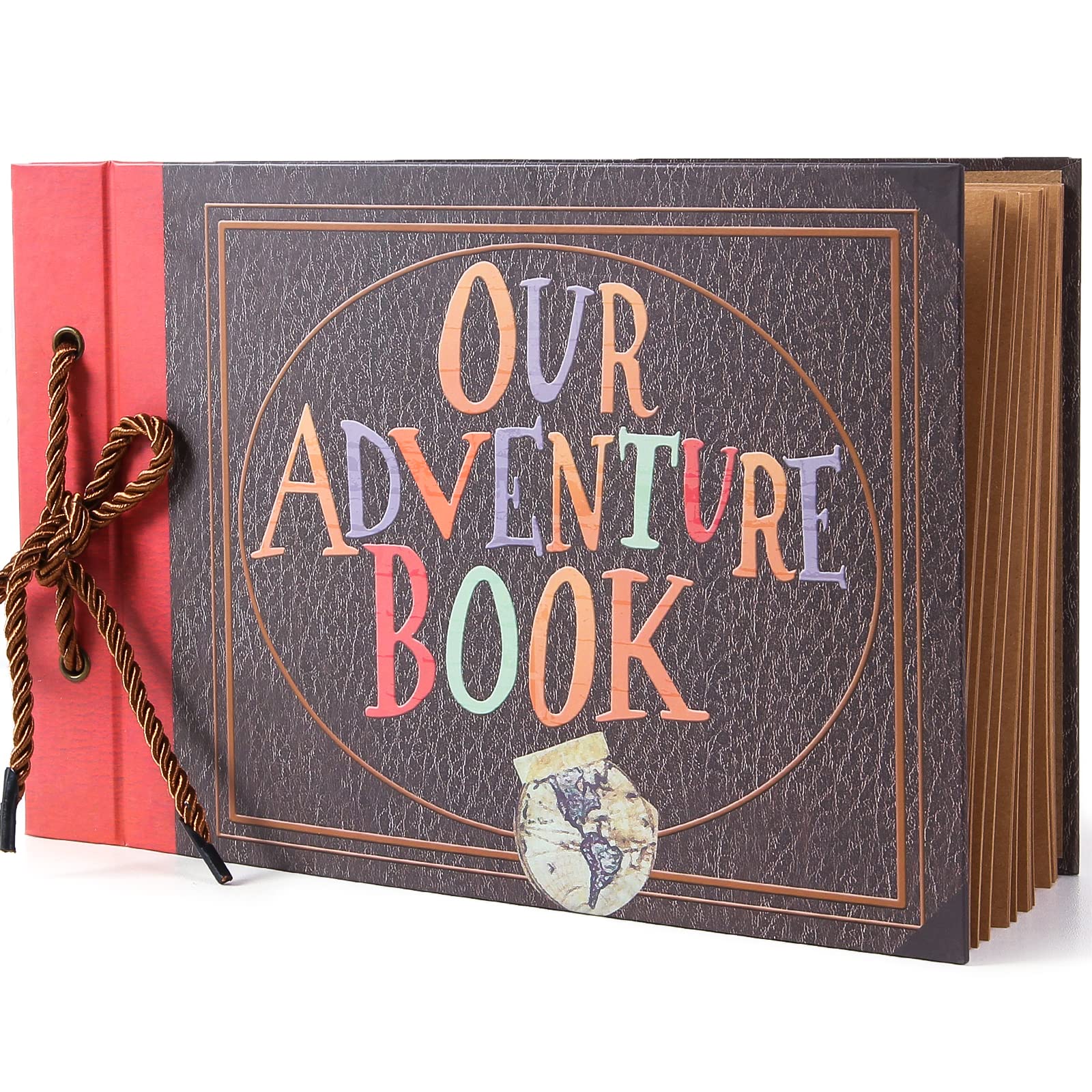 Vienrose DIY Scrapbook Photo Album - Embossed Adventure Memory Book for Couples, Travel & Friends (Perfect for Wedding, Anniversary, Birthday Gifts & Travel Journaling)