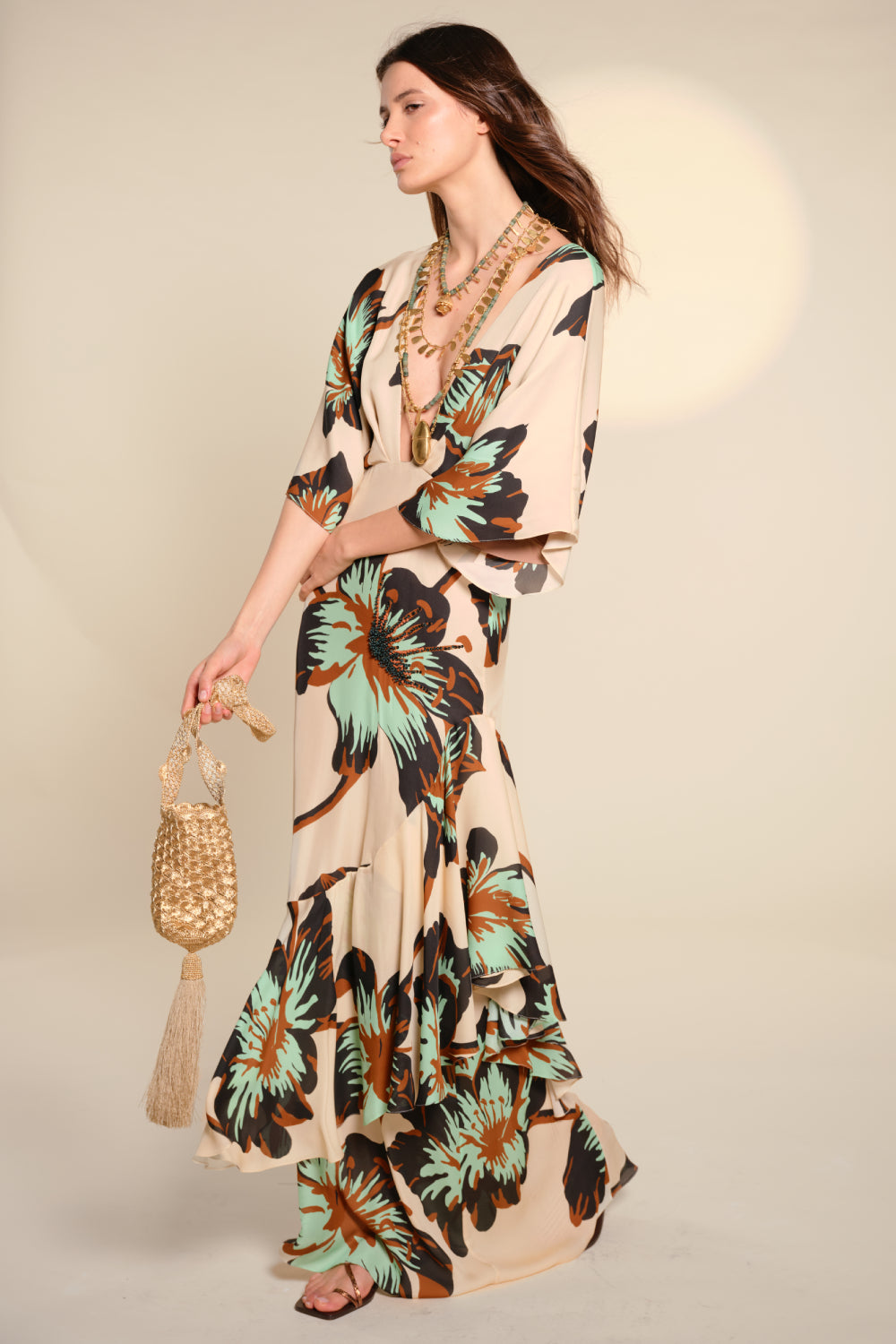 Tesoro Escondido Women's Floral Summer Dress - Elegant Boho Maxi Dress for Beach, Vacation & Casual Wear