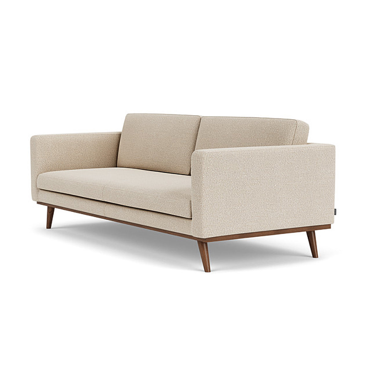 Johan Boucle 3 Seater Sofa - Modern Upholstered Fabric Couch for Living Room, Lounge & Apartment - Comfortable Mid-Century Style Sectional Sofa with Soft Boucle Fabric