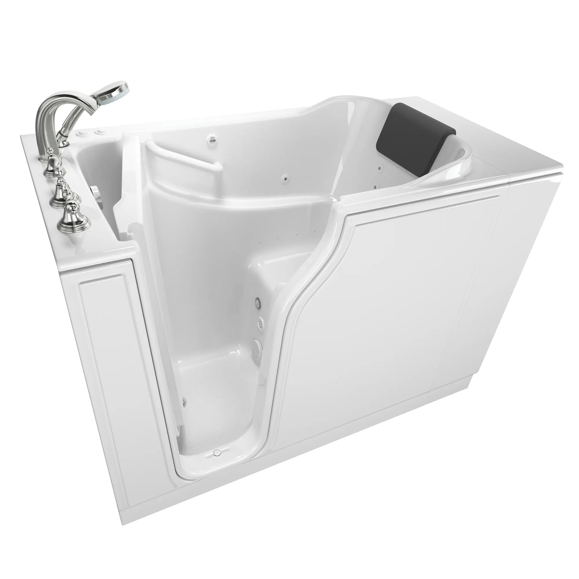 Premium 30 x 52 Inch Gelcoat Walk-in Bathtub with Air Spa & Whirlpool System - Left Hand Drain & Faucet - Ideal for Elderly & Mobility Impaired - Perfect for Relaxation & Hydrotherapy at Home