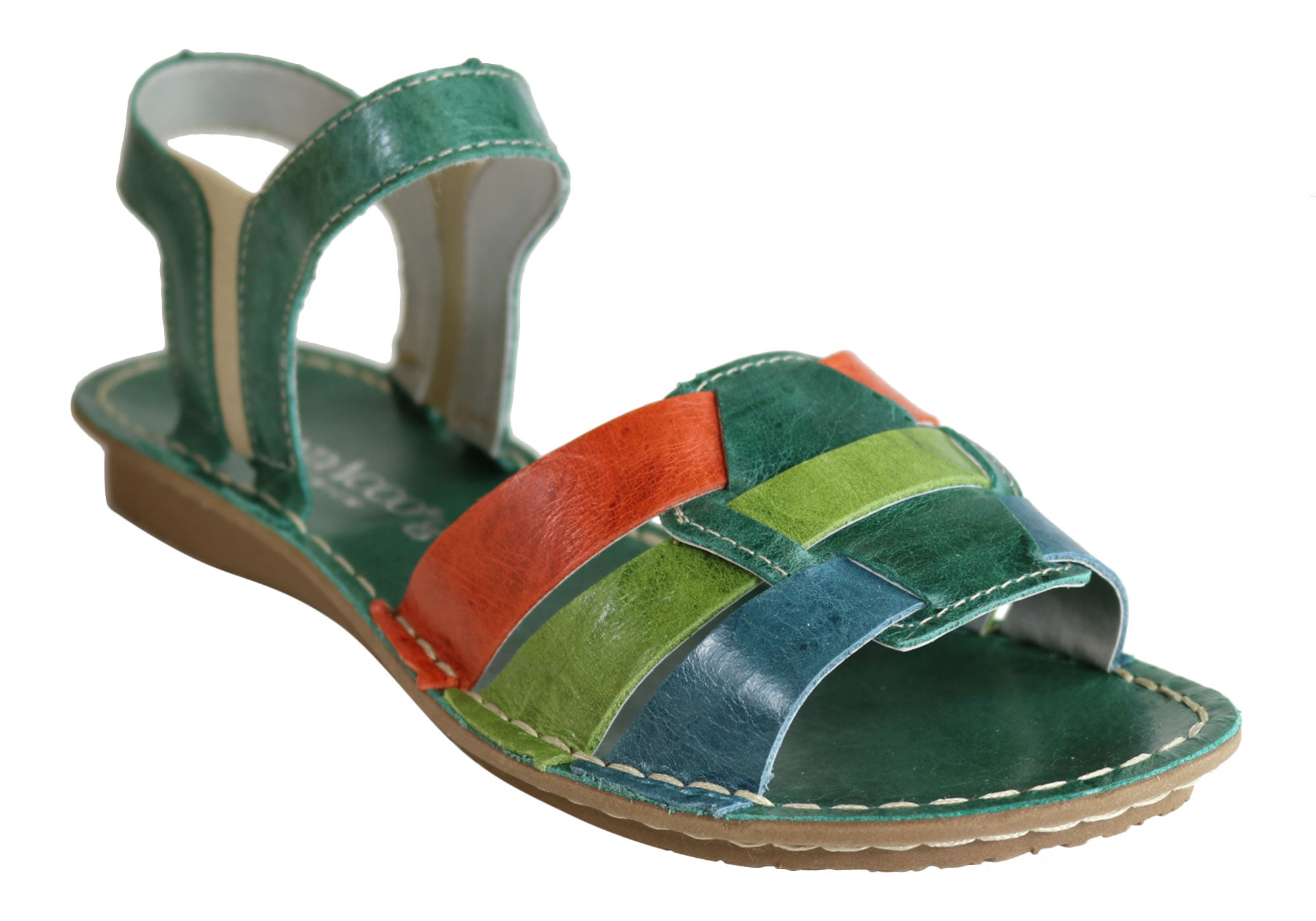 Andacco Mona Women's Comfortable Flat Leather Sandals - Handmade in Brazil - Perfect for Beach, Vacation & Summer Outfits