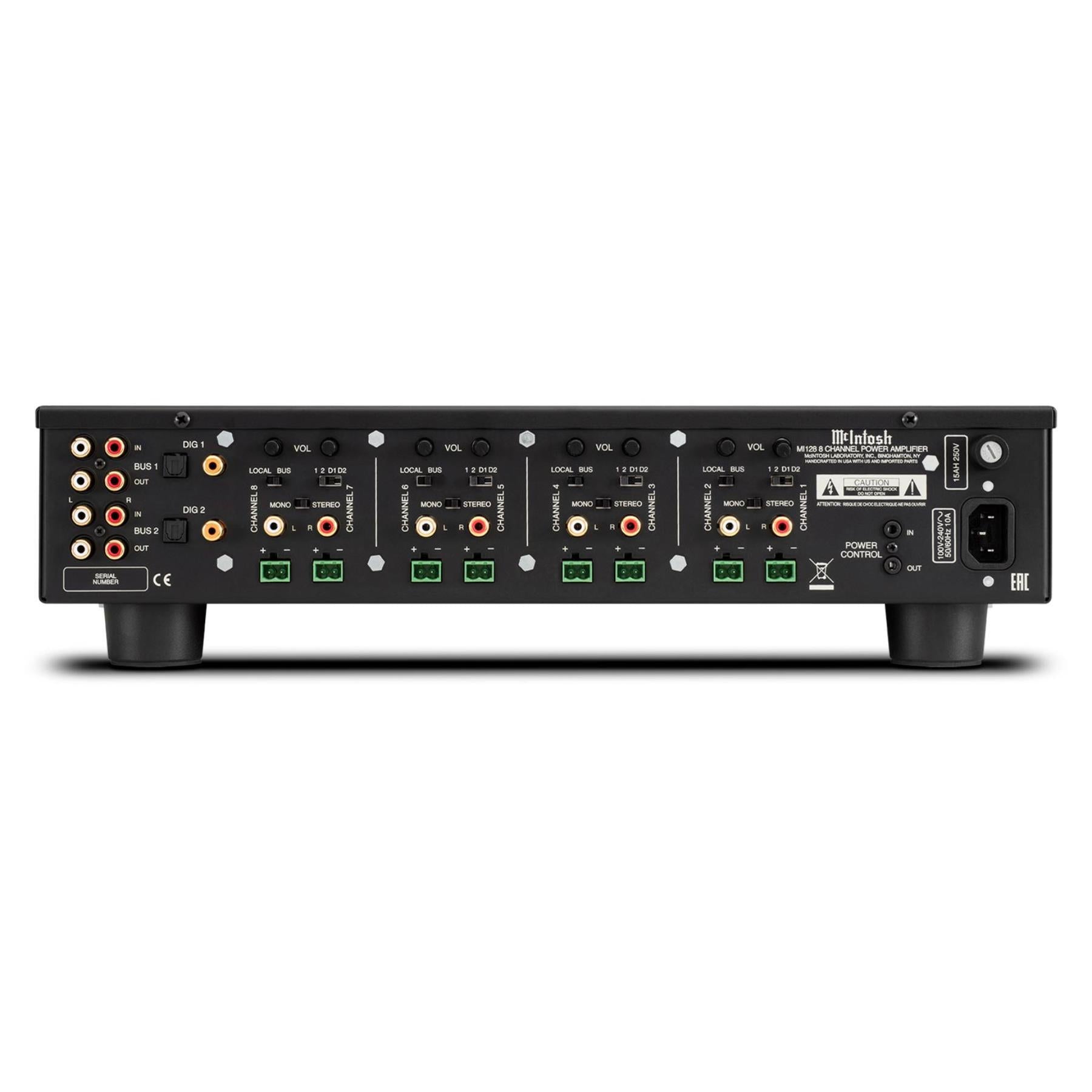 McIntosh MI128 8-Channel High Power Digital Audio Amplifier for Home Theater & Multi-Zone Sound Systems - Perfect for Dolby Atmos, Surround Sound & Whole House Audio