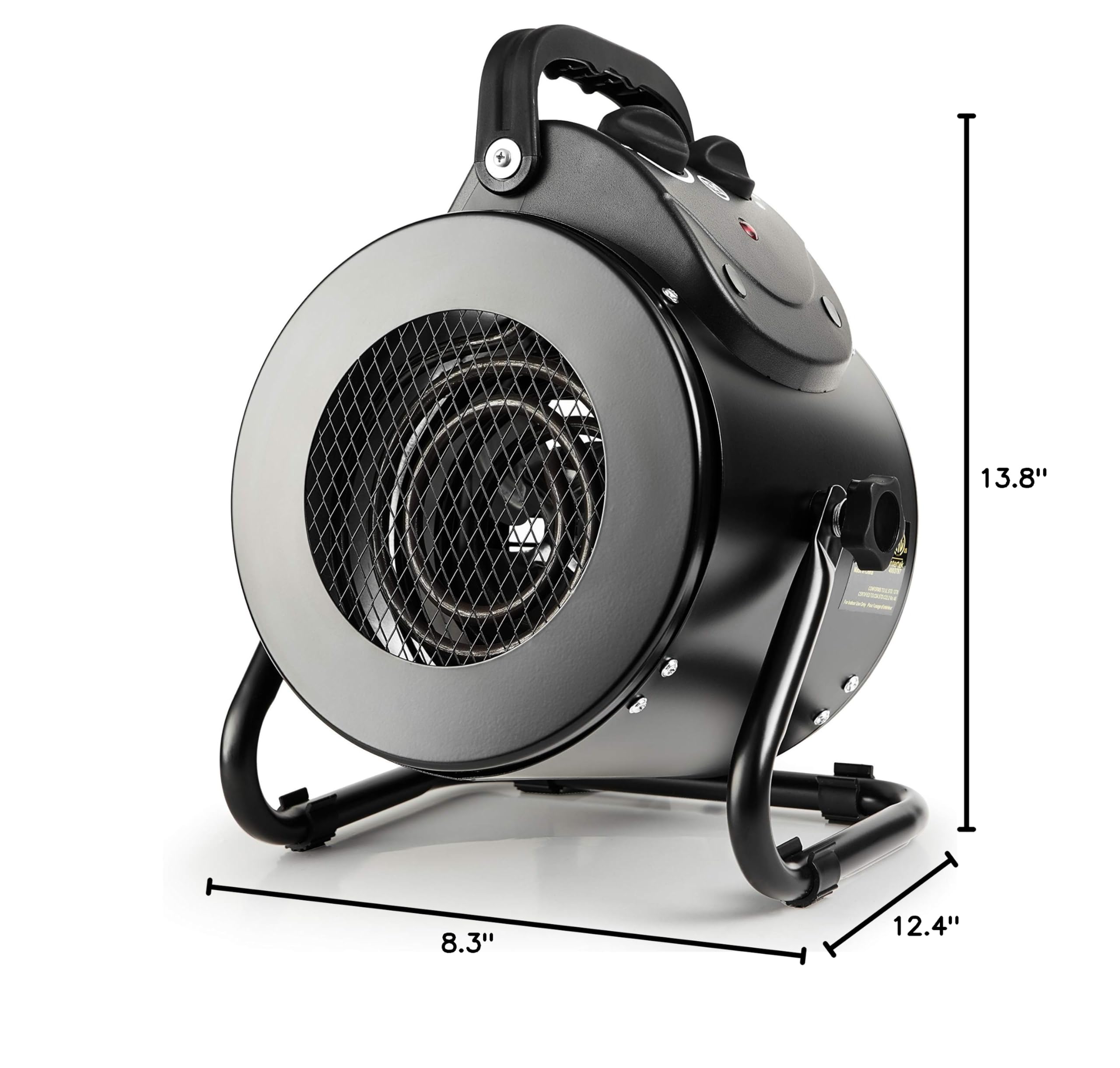 Portable Electric Heater Fan with Overheat Protection - Fast Heating Space Heater for Greenhouse, Grow Tent, Workplace & Home Office - Ideal for Indoor Winter Use & Small Spaces