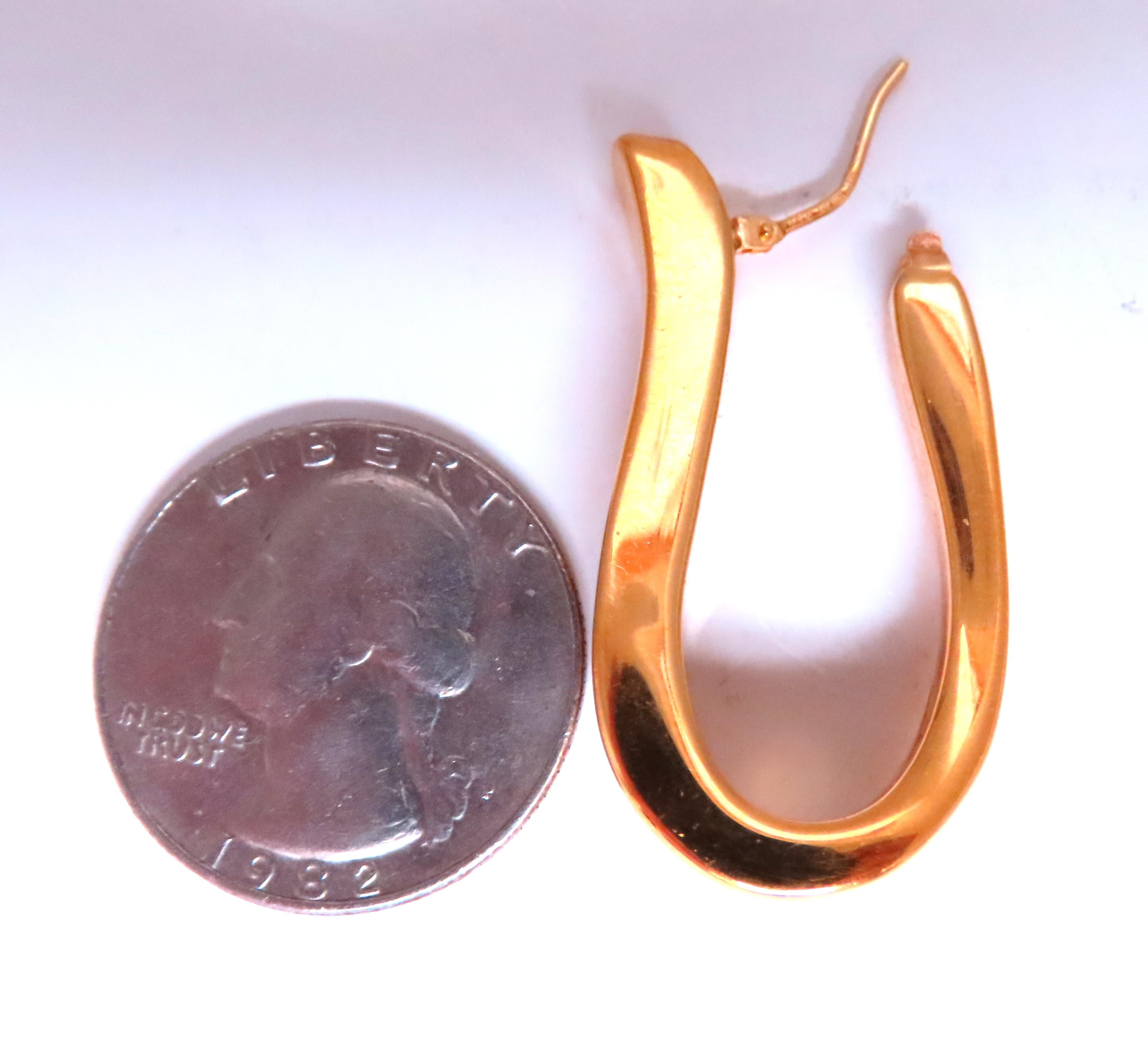 14kt Gold Elongated Semi Hoop Earrings - High Shine Lever Back Clip-On Earrings for Women | Perfect for Weddings, Parties & Special Occasions