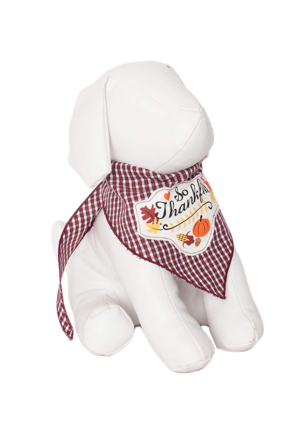 Thanksgiving Dog Bandanas for Medium to Large Dogs - 100% Cotton Pet Bandana with Thankful Print - Perfect for Holiday Photos, Family Gatherings & Autumn Walks