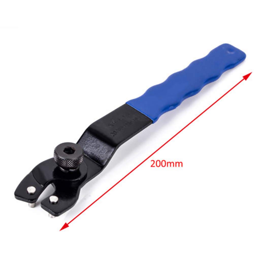 High Carbon Steel Pin Spanner Wrench 8-50mm Heavy Duty Angle Grinder Tool - 7.87 x 0.35 Inch Black & Blue for Metalworking, Automotive Repair, and DIY Projects