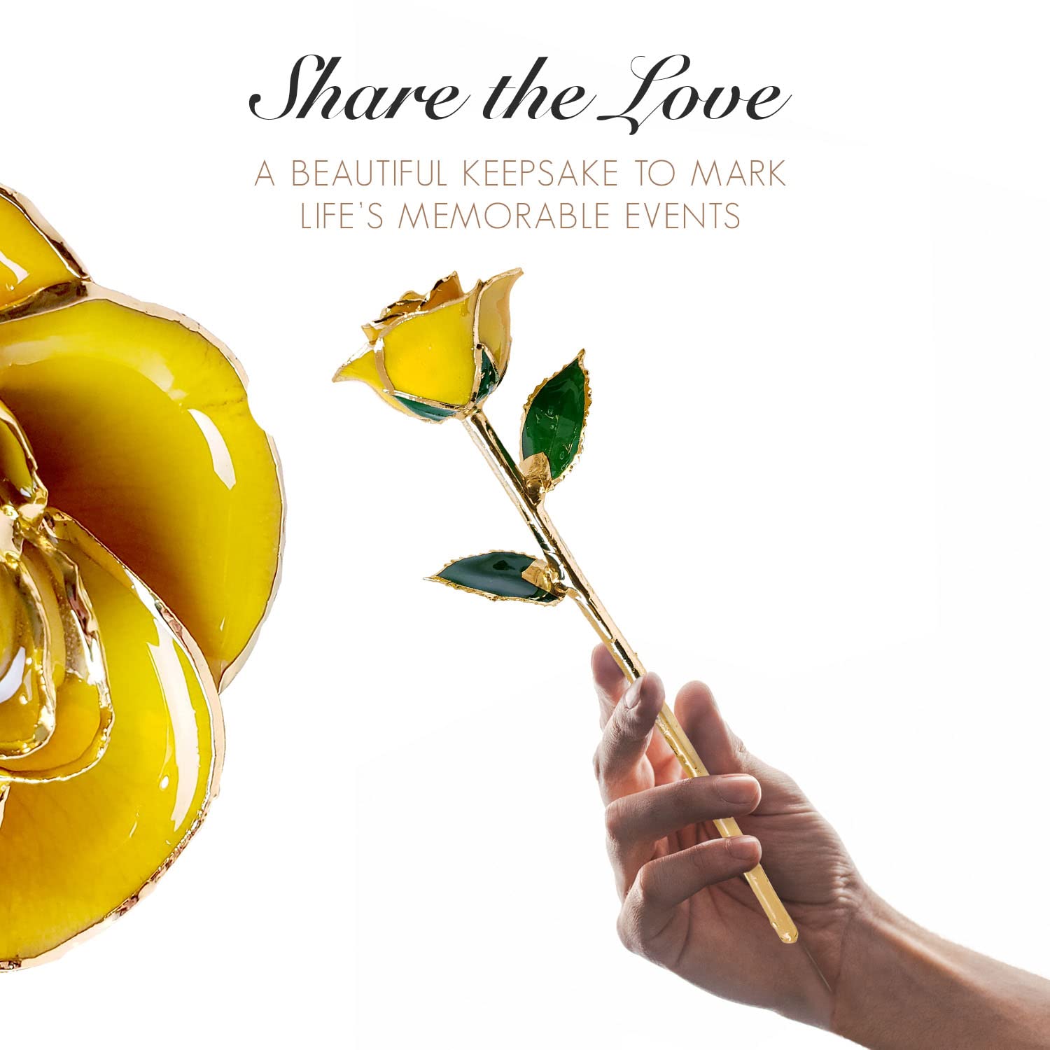 24K Gold Dipped Forever Rose - Real Preserved Yellow Rose with Certificate of Authenticity | Romantic Anniversary Gift for Her, Valentine's Day Present, Wedding Decoration, Home & Office Luxury Décor