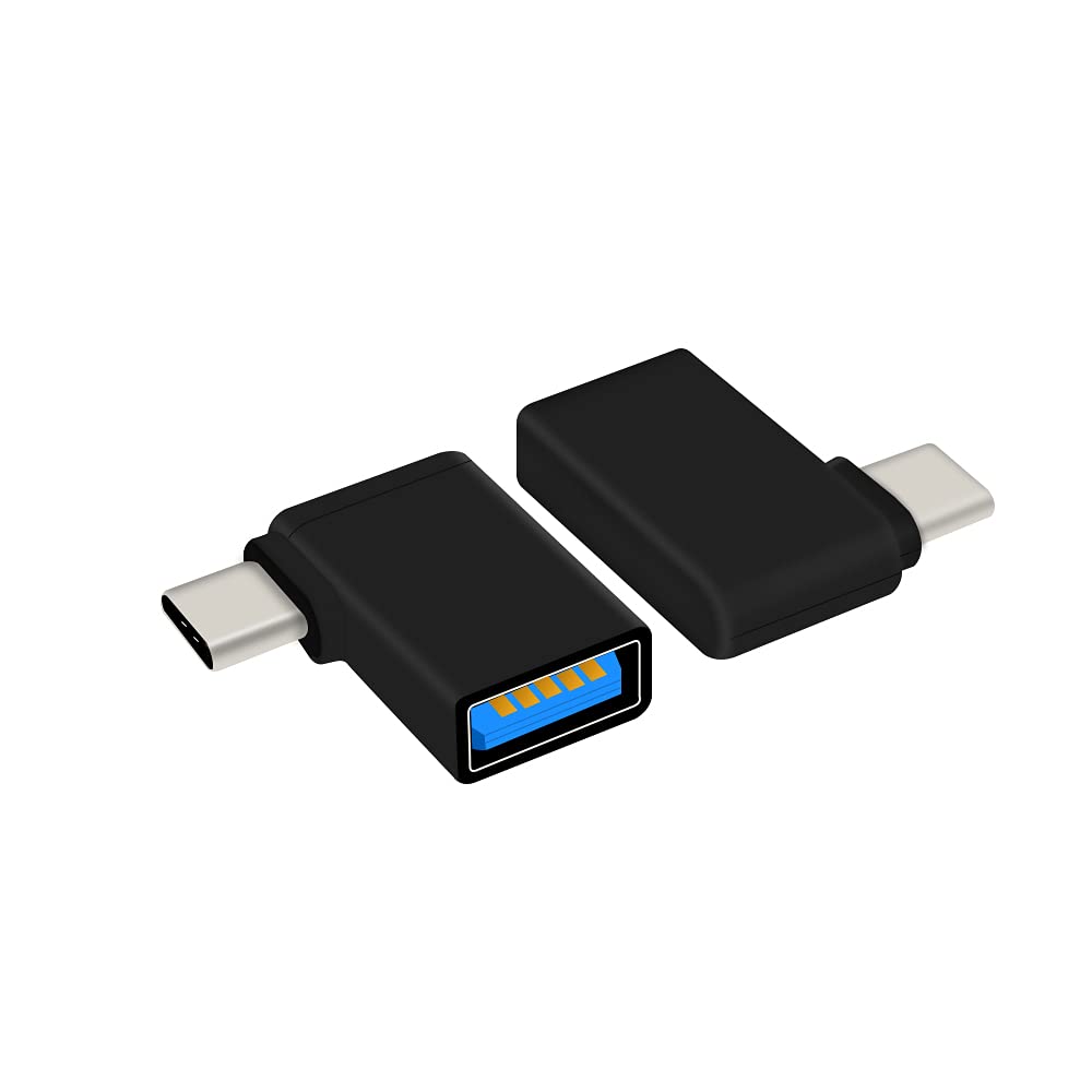 90° USB C to USB 3.0 Adapter (2 Pack) - OTG for Smartphones & Laptops